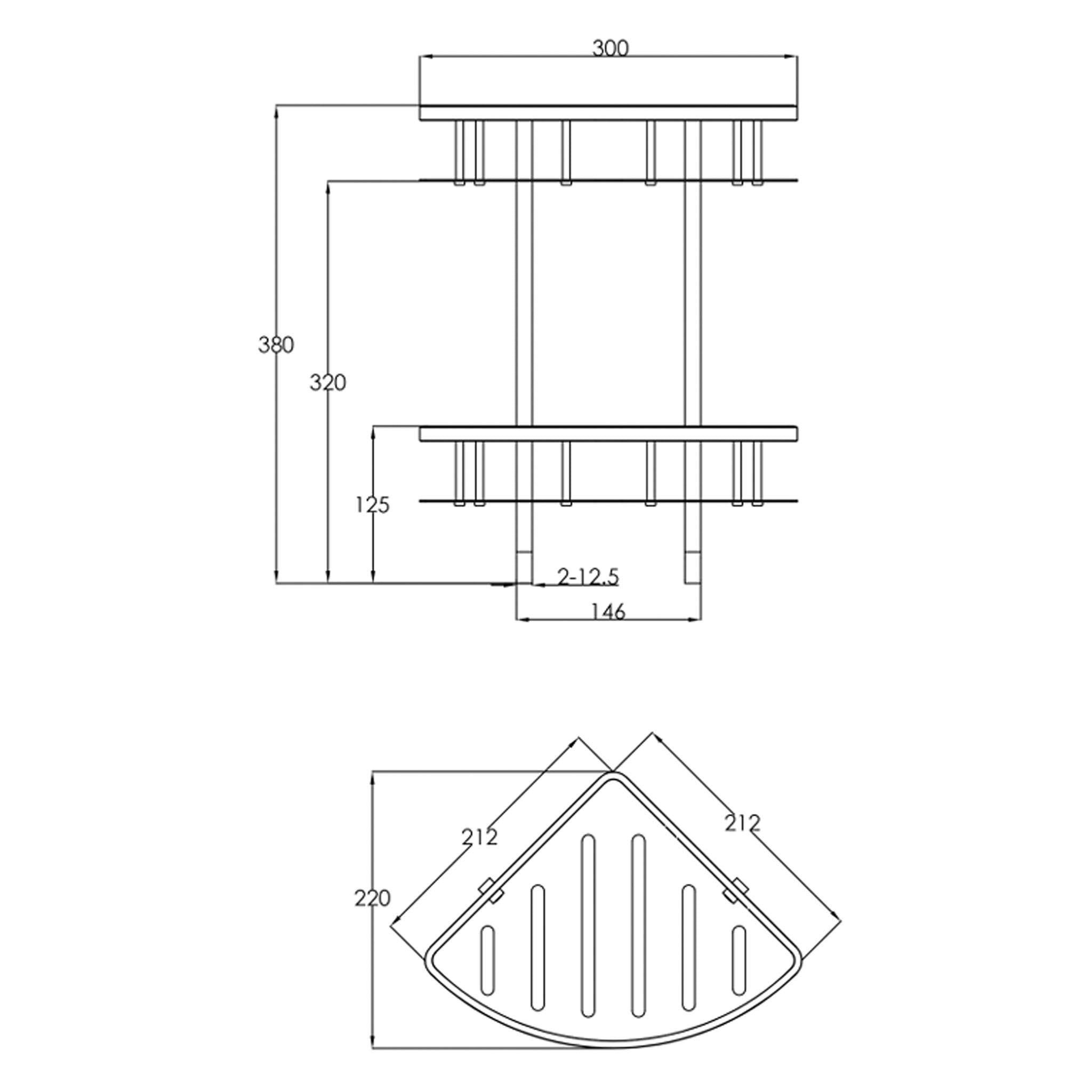 JTP Inox Corner Twin Basket