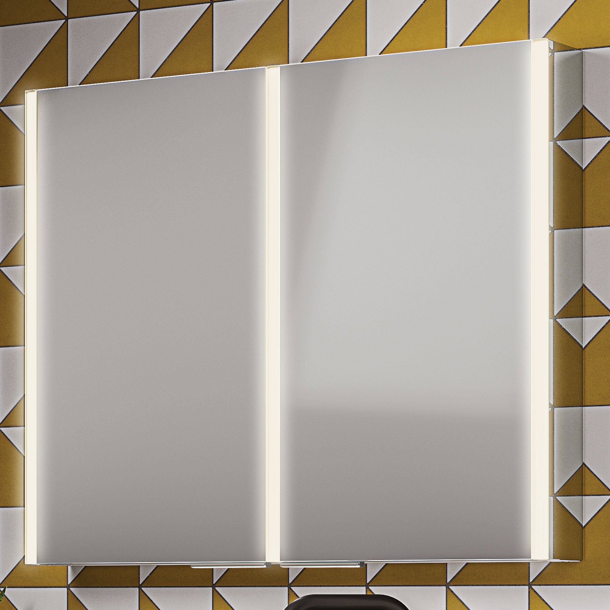 HiB Xenon 100 LED Aluminium Mirror Cabinet 102 x 70cm