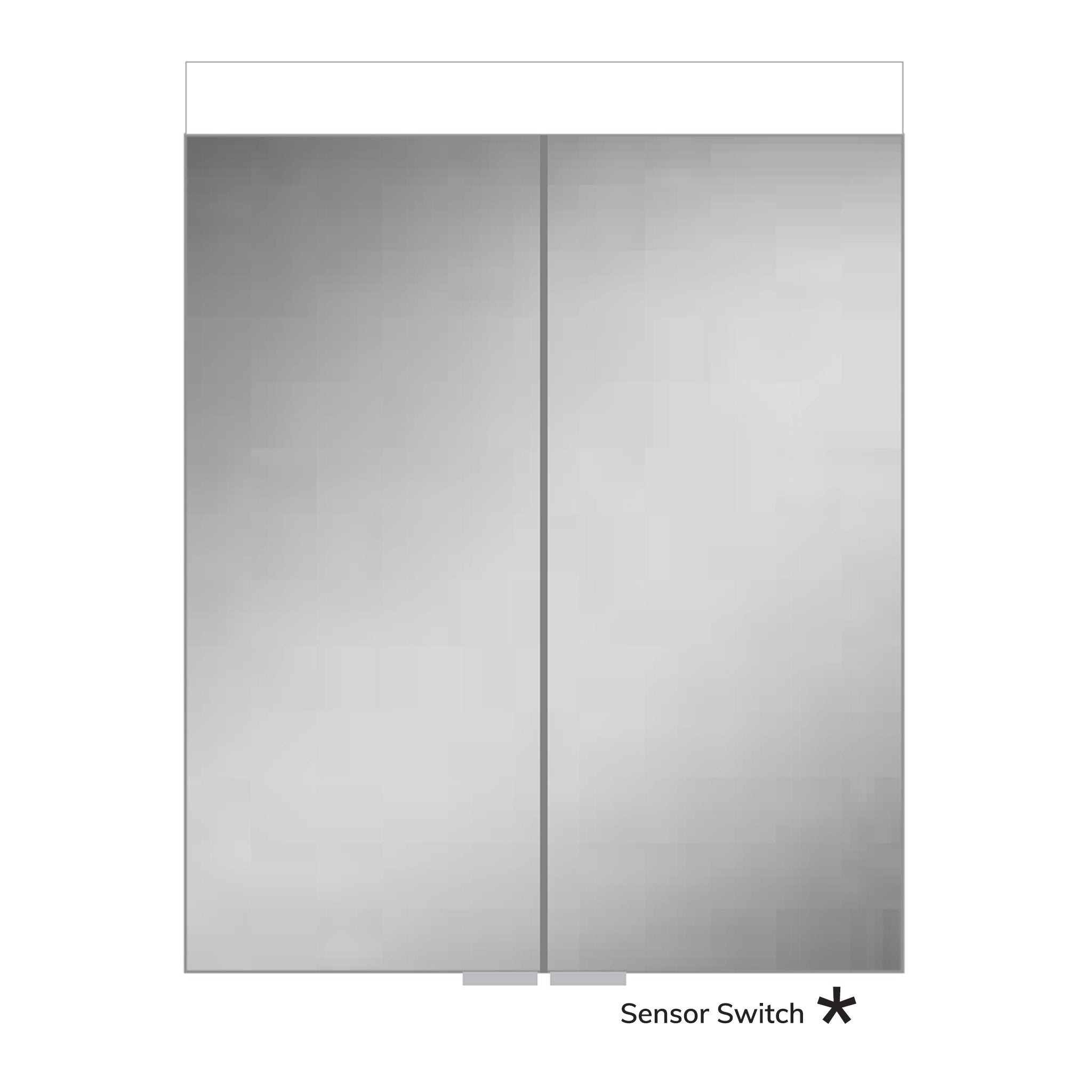 HiB Apex 60 LED Aluminium Mirror Cabinet 60 x 75cm