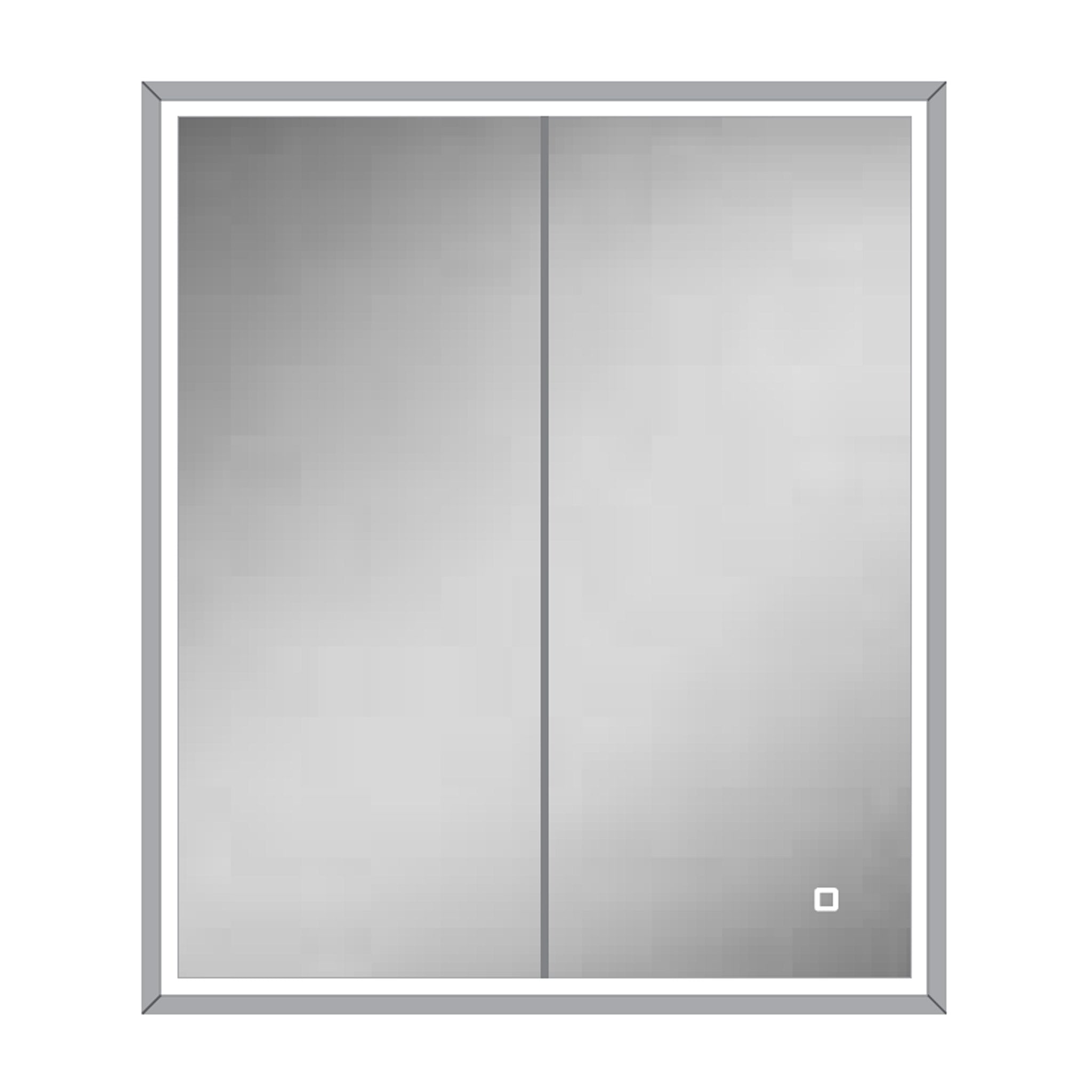 HiB Vanquish 60 LED Demisting Recessed Aluminium Mirror Cabinet 63 x 73cm