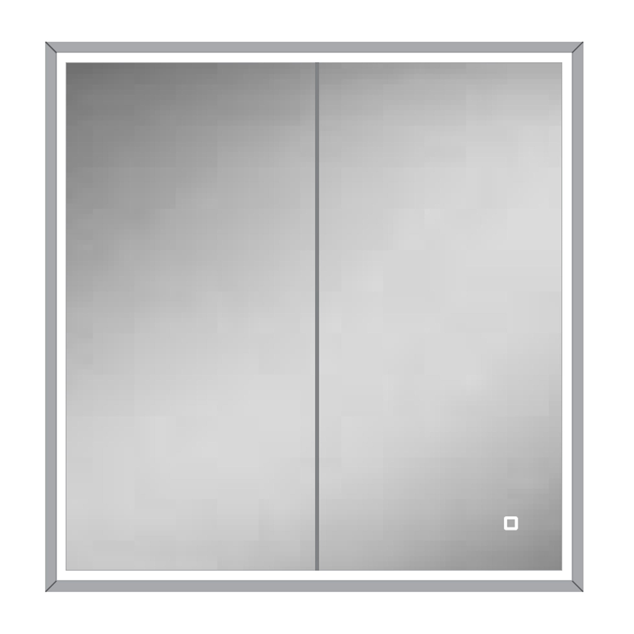 HiB Vanquish 80 LED Demisting Recessed Aluminium Mirror Cabinet 83 x 73cm