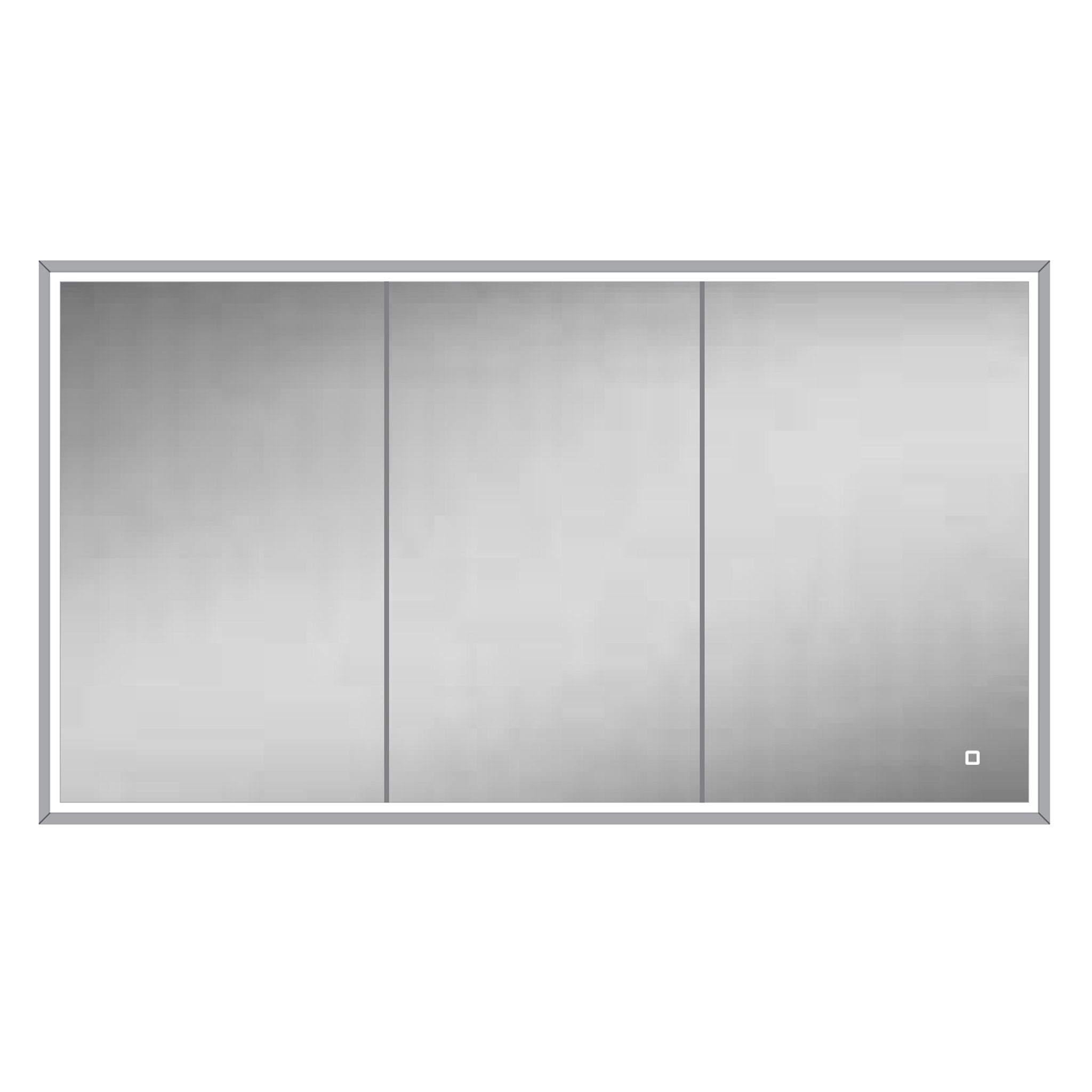 HiB Vanquish 120 LED Demisting Recessed Aluminium Mirror Cabinet 123 x 73cm