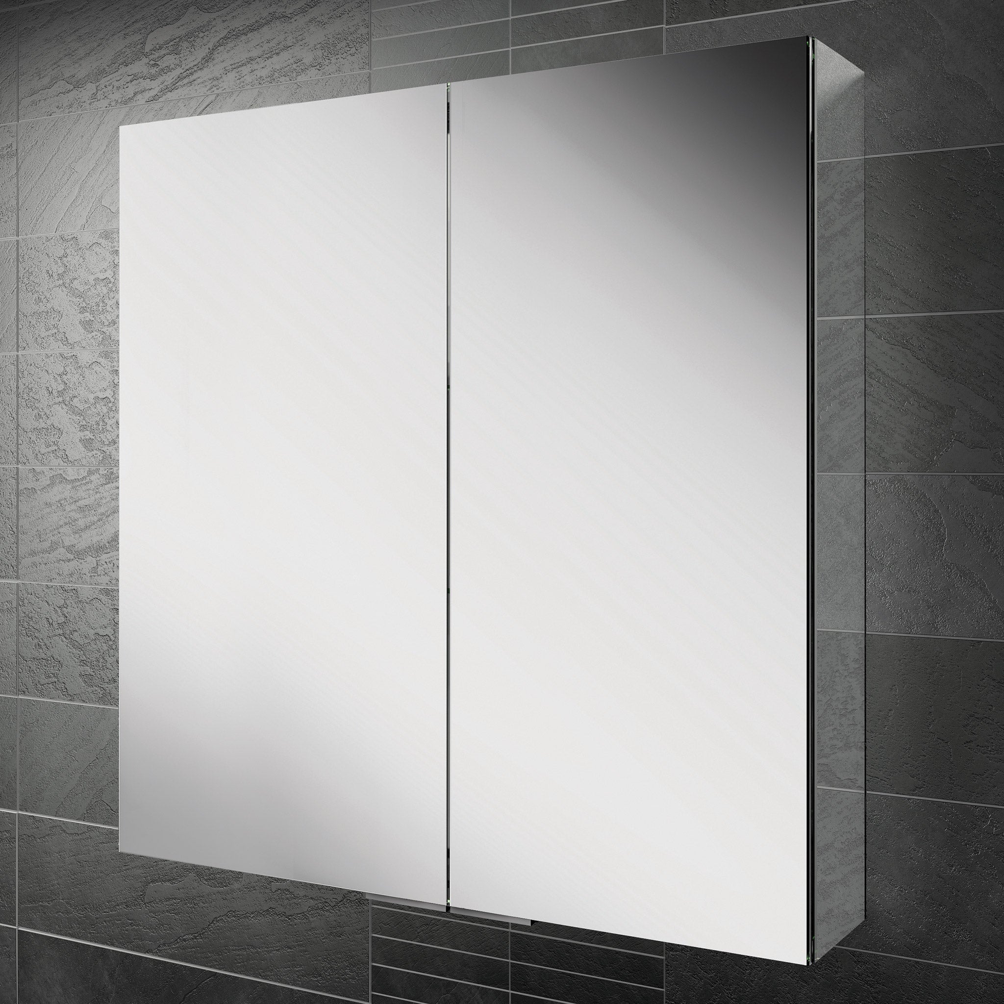 HiB Eris 80 Aluminium Mirror Cabinet 80 x 70cm