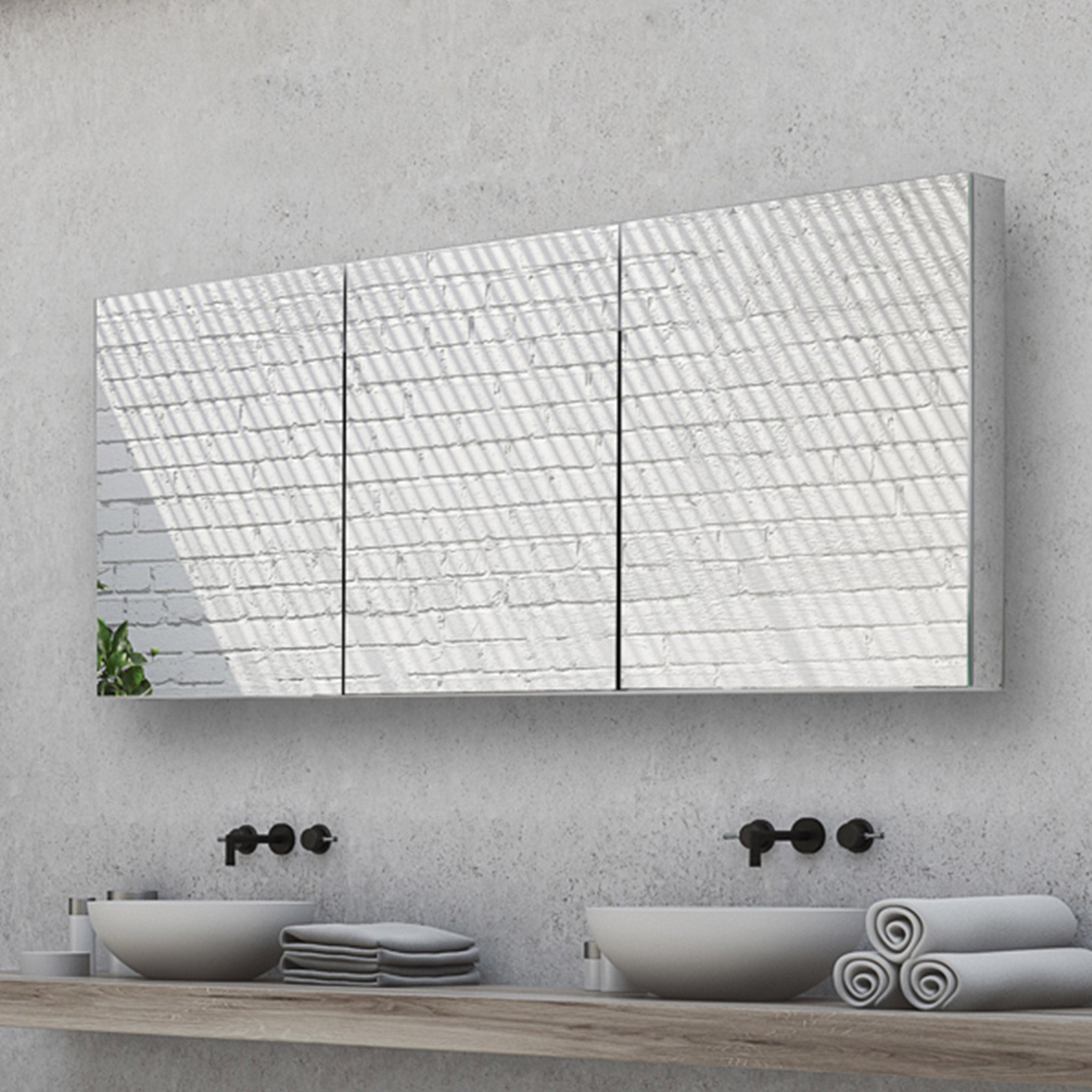 HiB Eris 120 Aluminium Mirror Cabinet 120 x 70cm