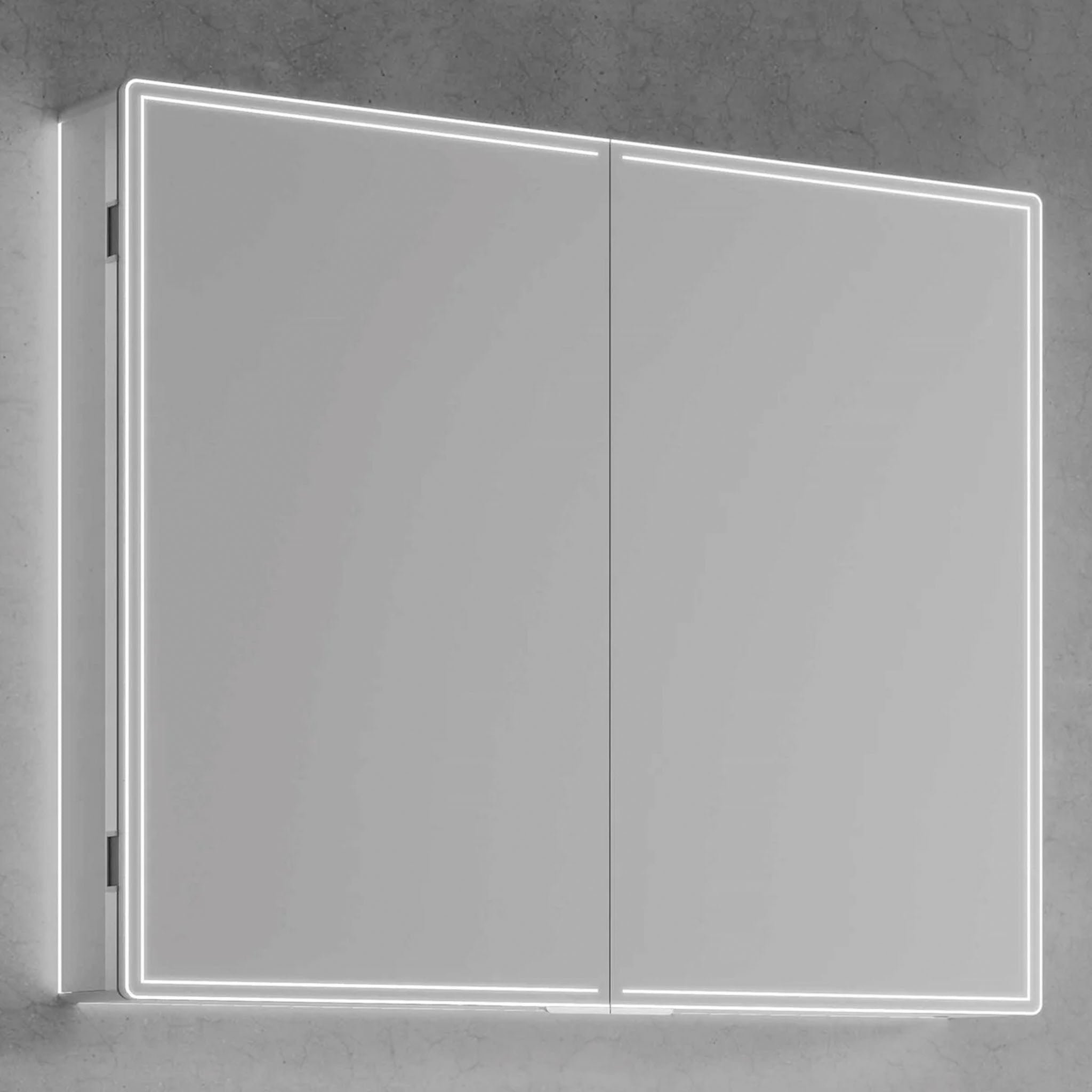 HiB Isoe 80 LED Aluminium Mirror Cabinet 80 x 70cm