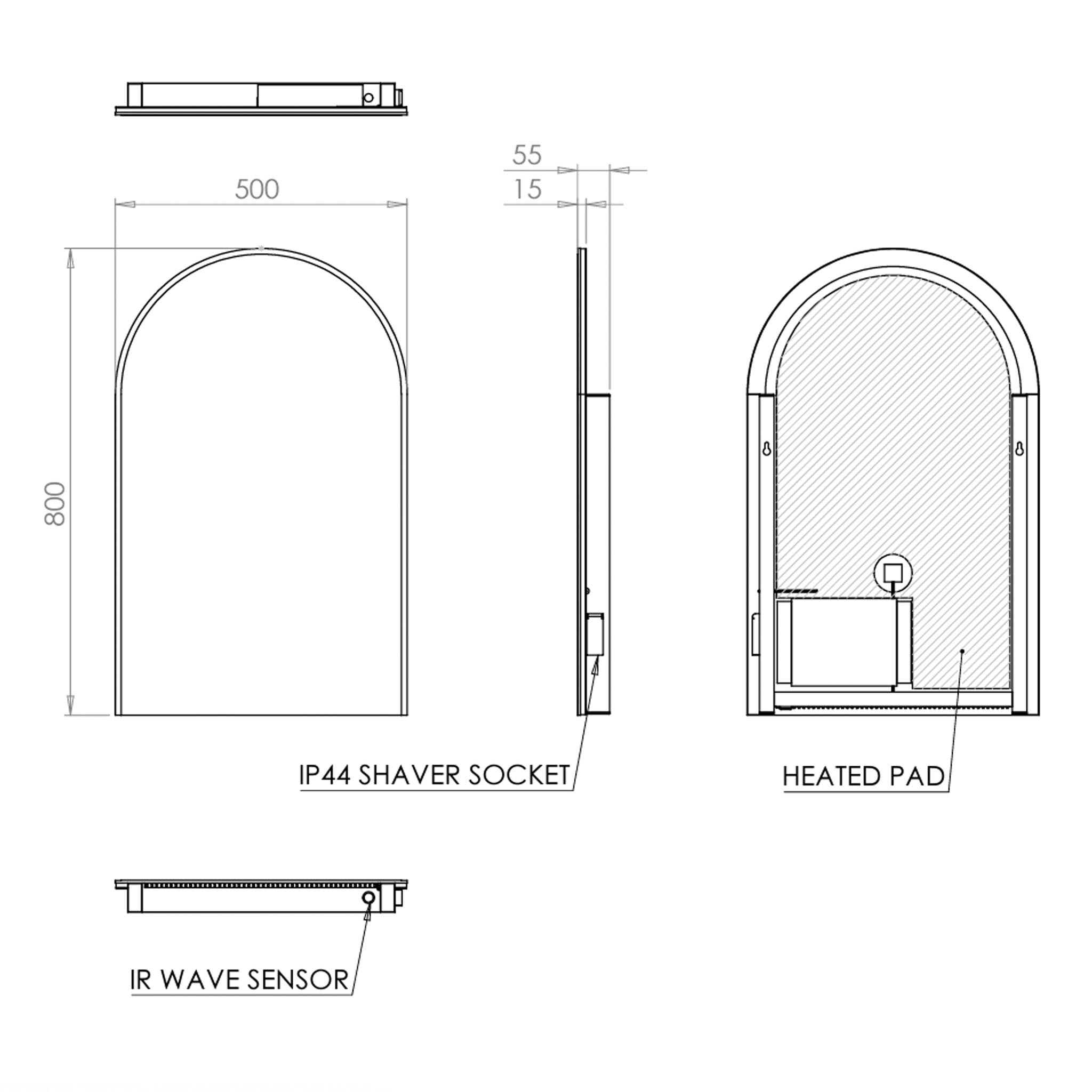 HiB Alba 50 LED Mirror 50 x 80cm