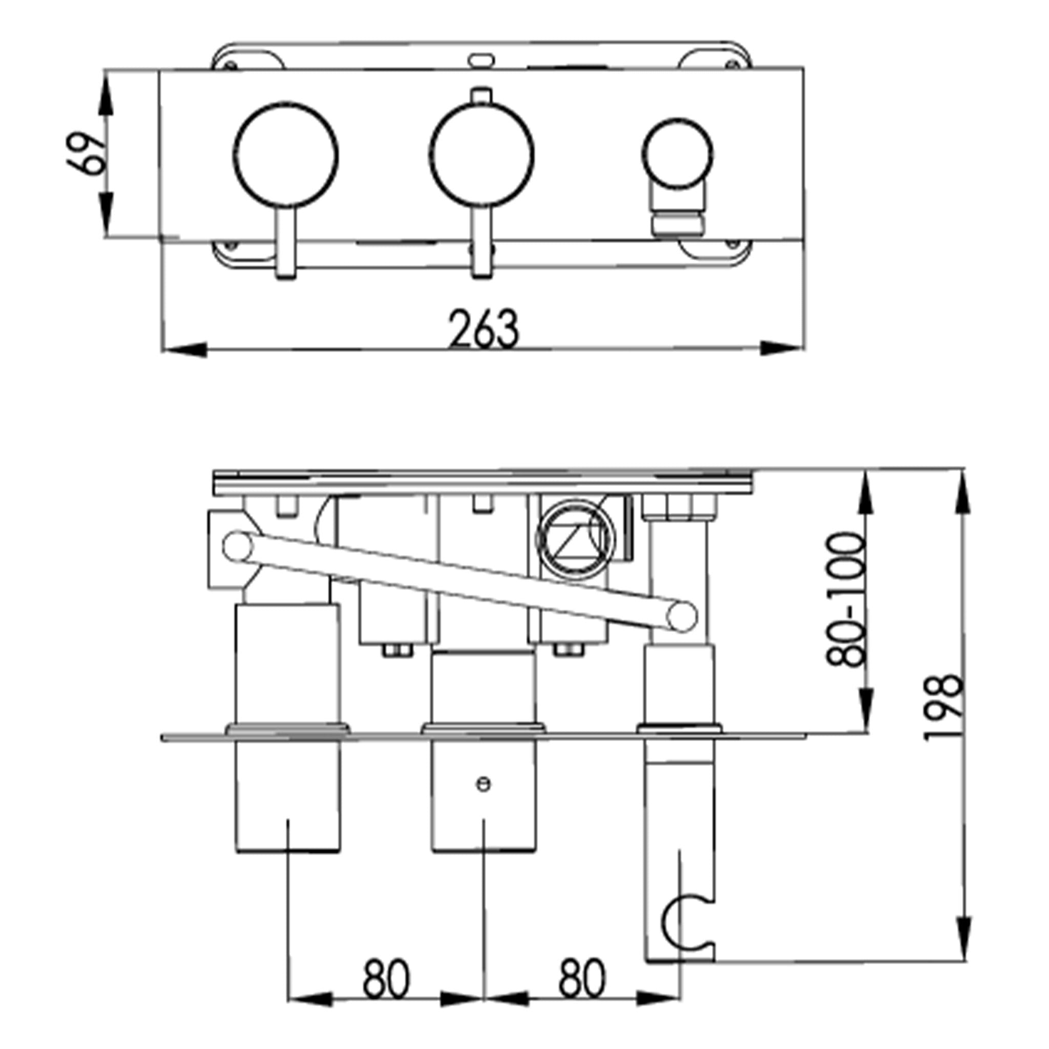 JTP Florence  2 Outlet Thermostatic Concealed 2 Control Shower Valve & Handset