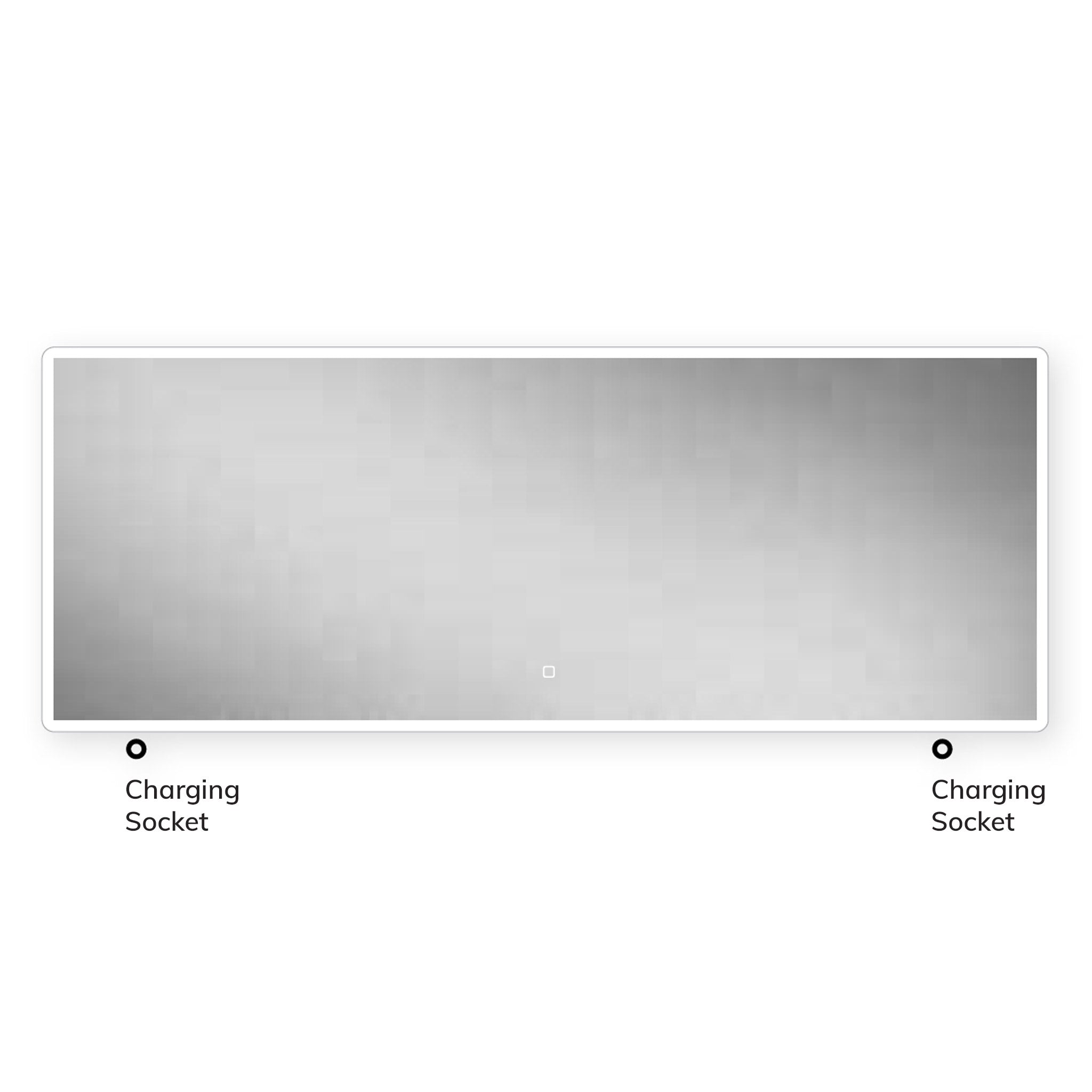 HiB Vega 120 LED Mirror With Charging Socket 120 x 60cm