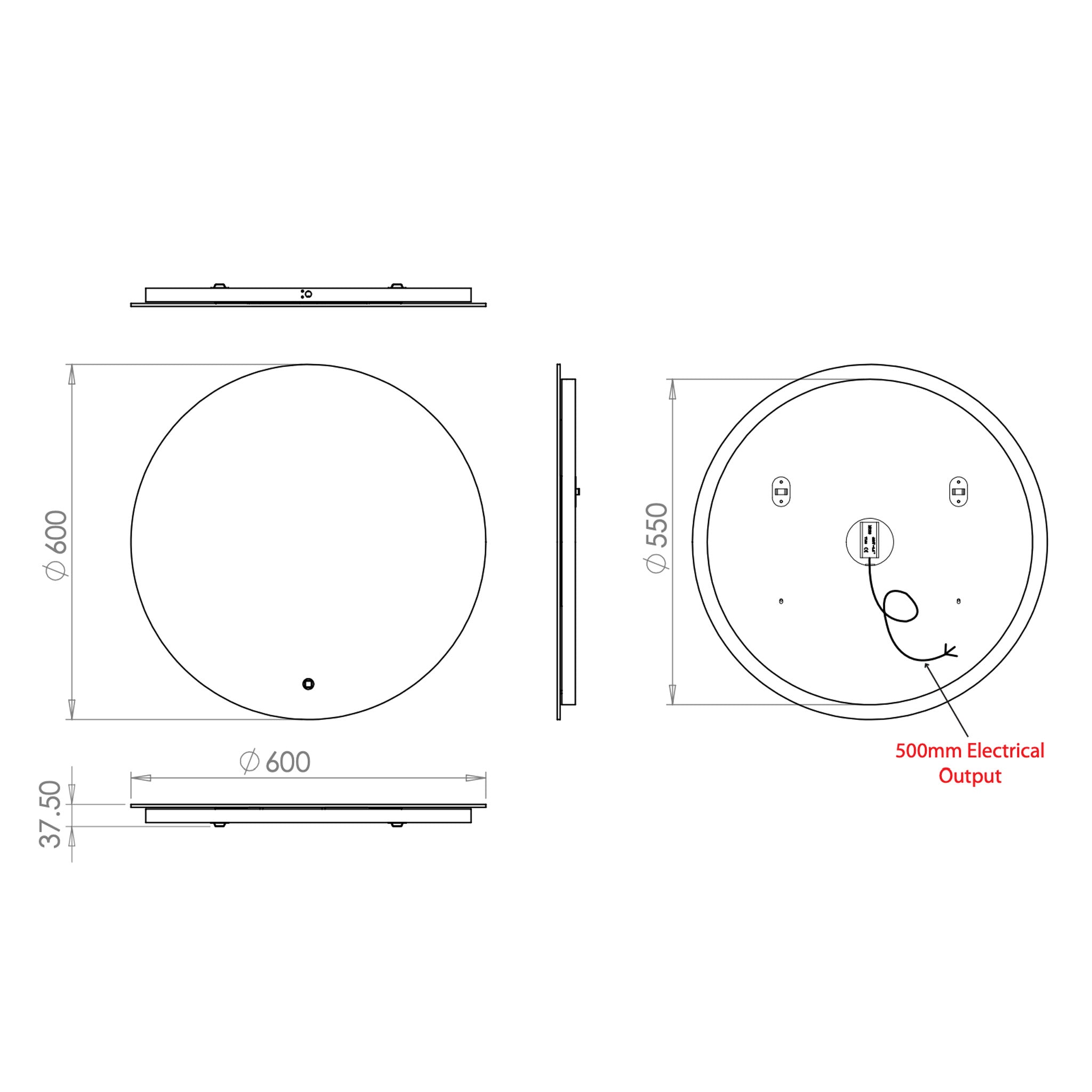 HiB Theme 60 LED Mirror 60 x 60cm