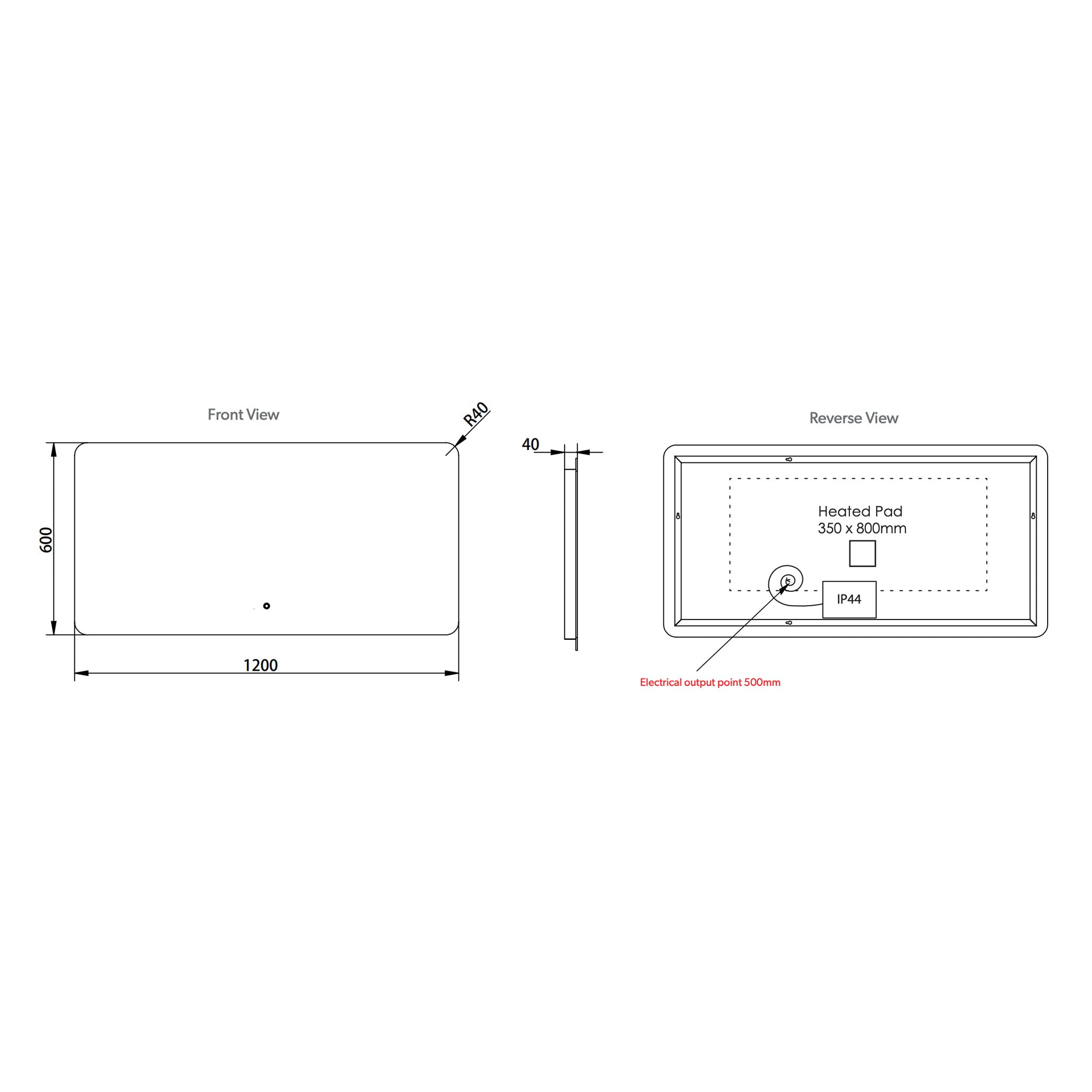 HiB Ambience 120 LED Mirror 120 x 60cm