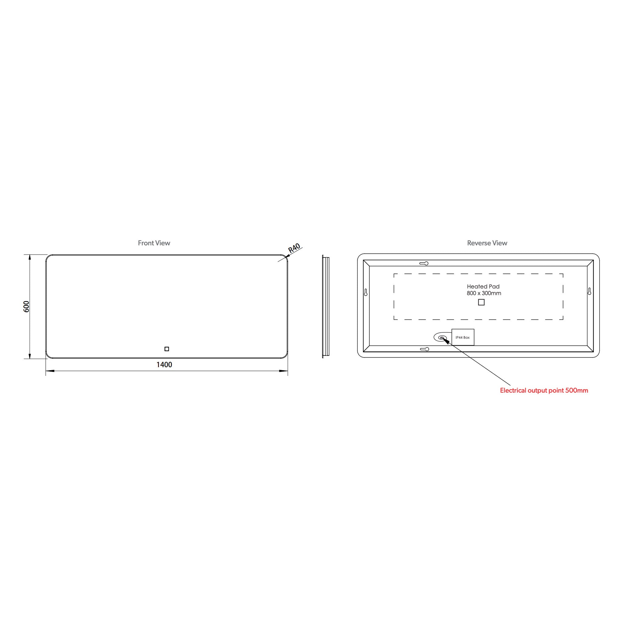 HiB Ambience 140 LED Mirror 140 x 60cm