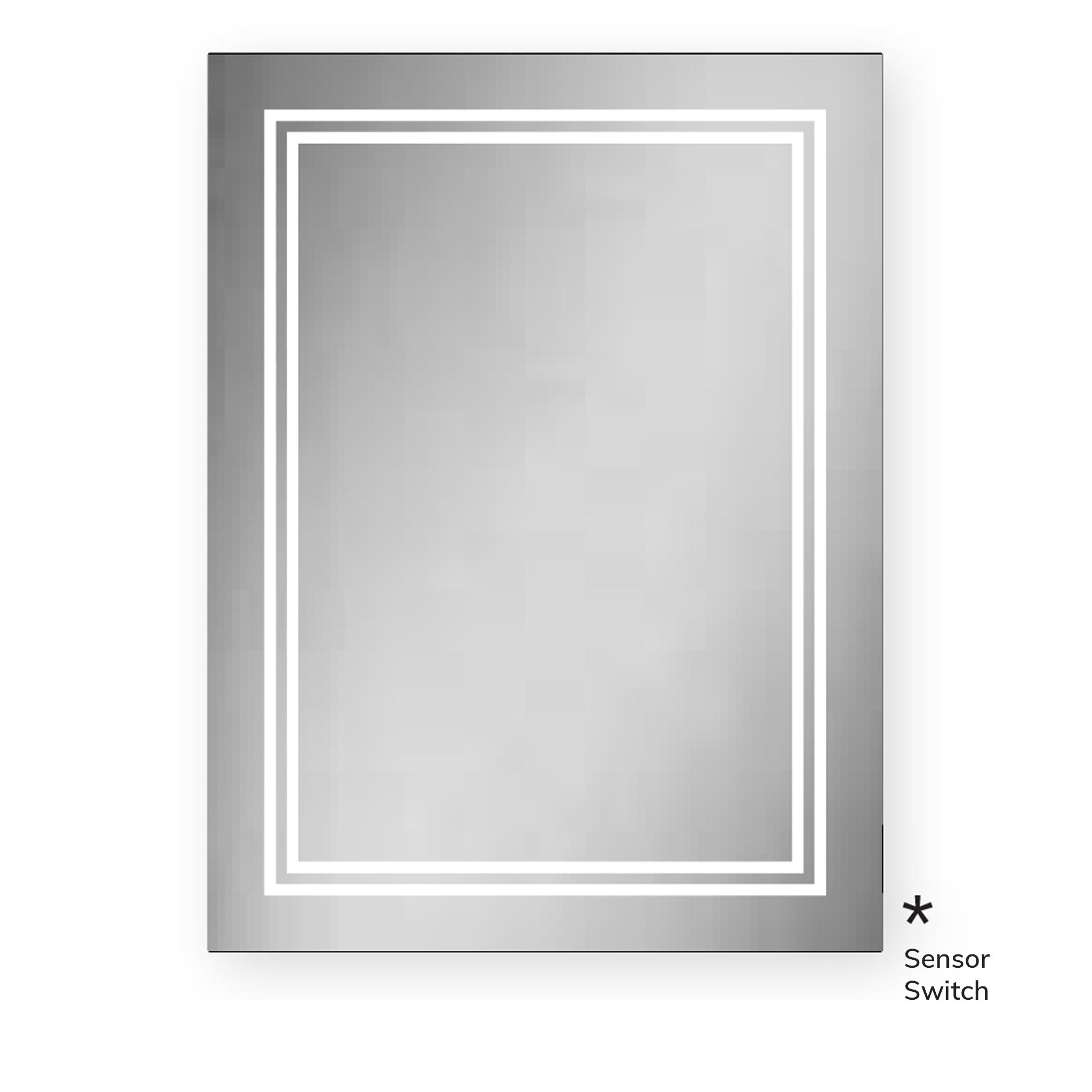 HiB Boundary 60 LED Mirror With Charging Socket 60 x 80cm