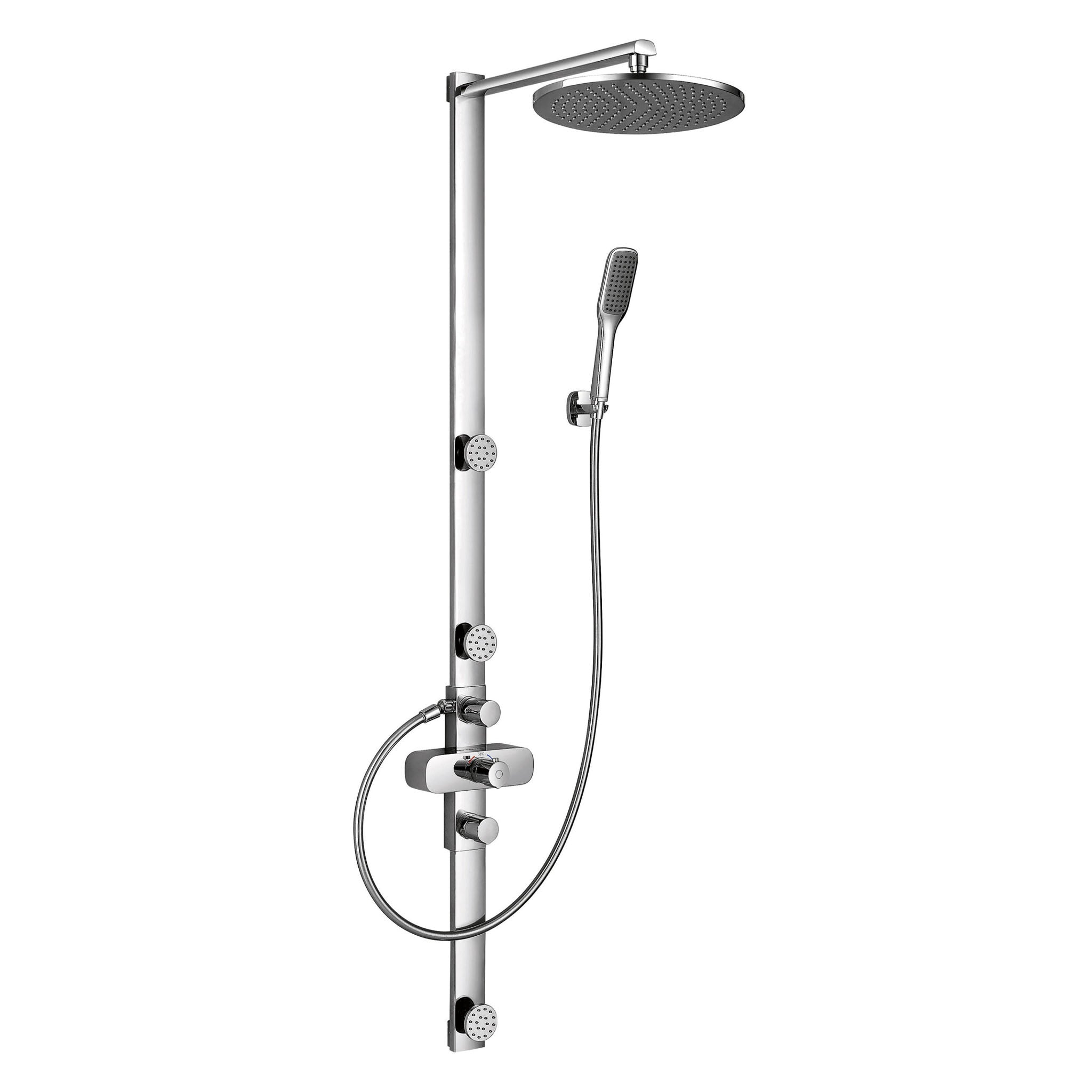 Flova Allore Exposed Thermostatic Shower Column With Body Jets