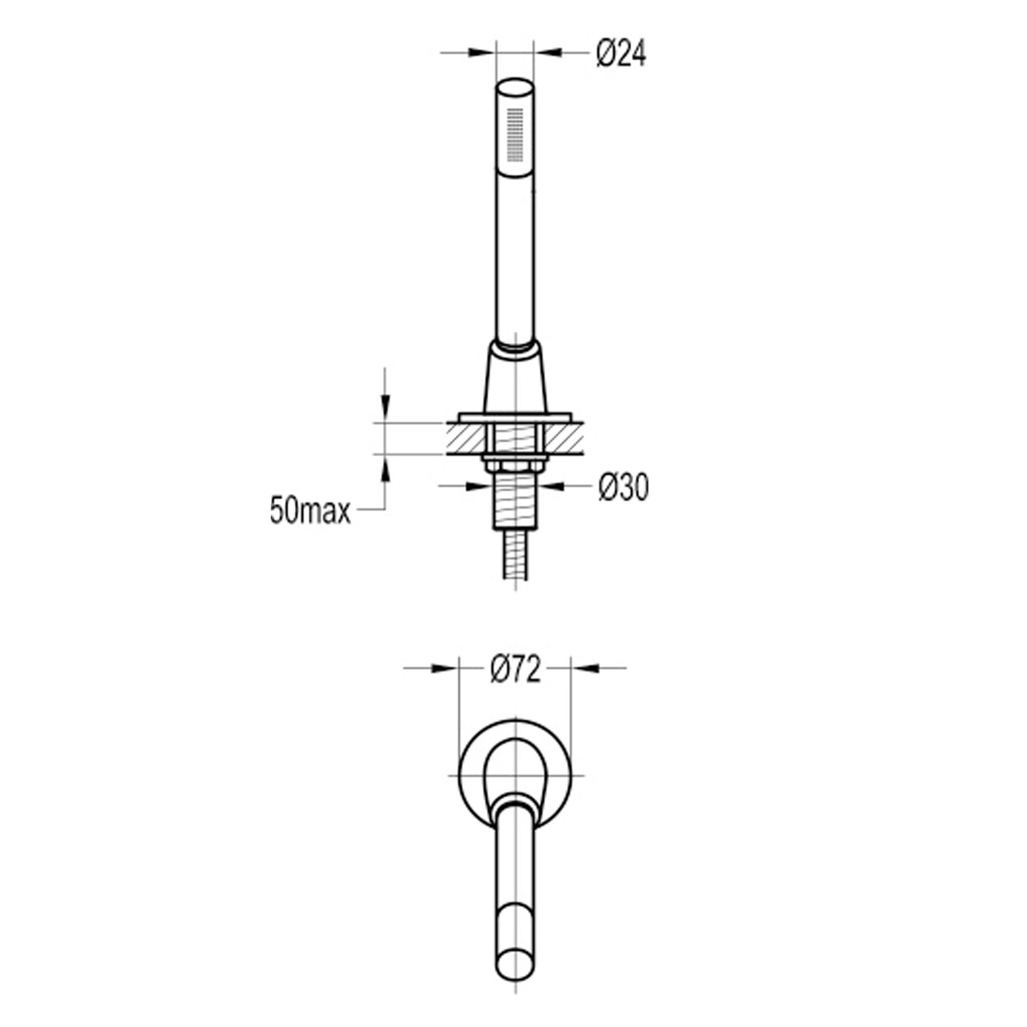 Flova Levo Round Deck Mounted Pull Out Shower Set