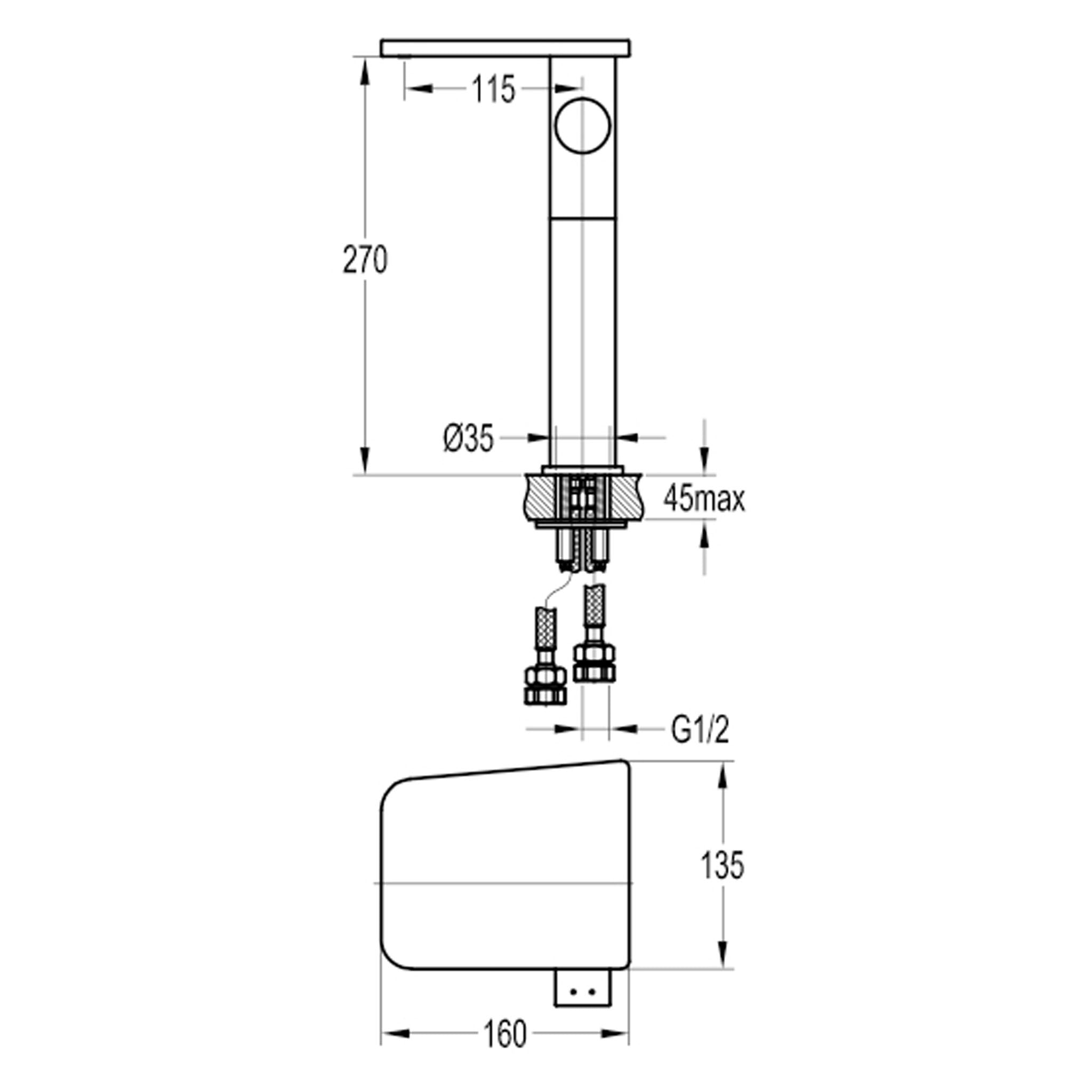 Flova Annecy 270mm Tall Single Lever Basin Mixer Tap & Waste