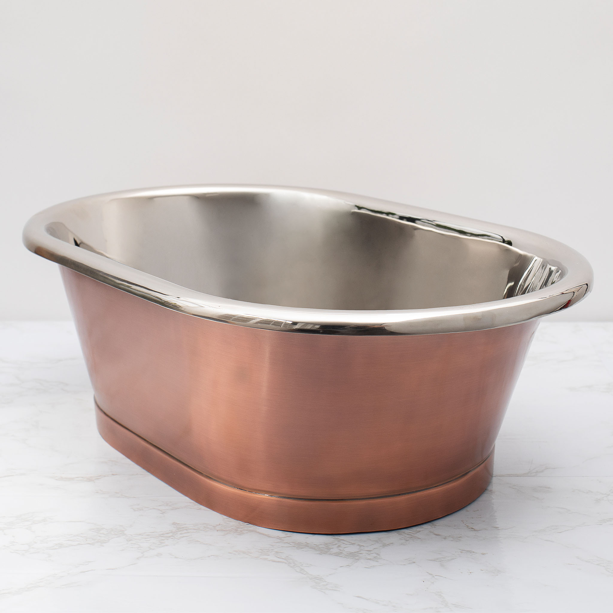 BC Designs Antique Copper/Nickel Roll Top Basin 610 x 450mm