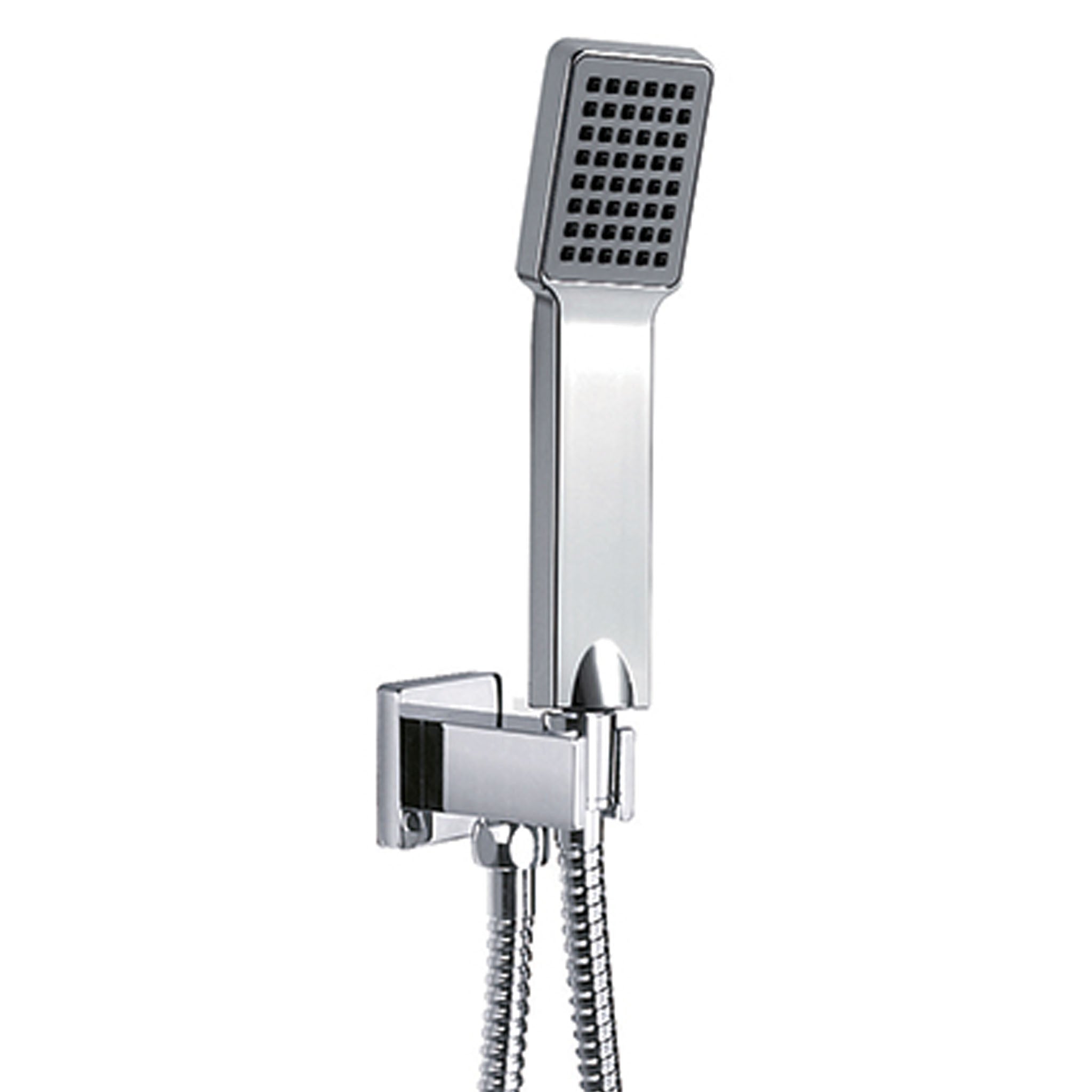 Flova Cascade Square ABS Single Function Handshower With Integral Wall Outlet & Bracket