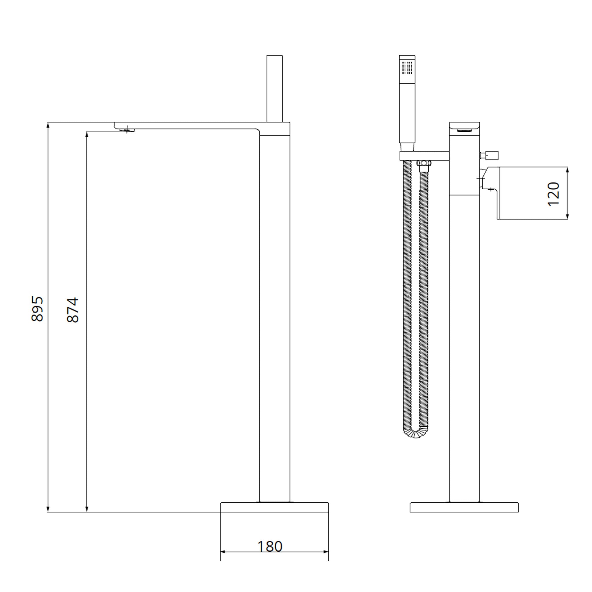 Sonas Contour Floorstanding Bath Shower Mixer Tap