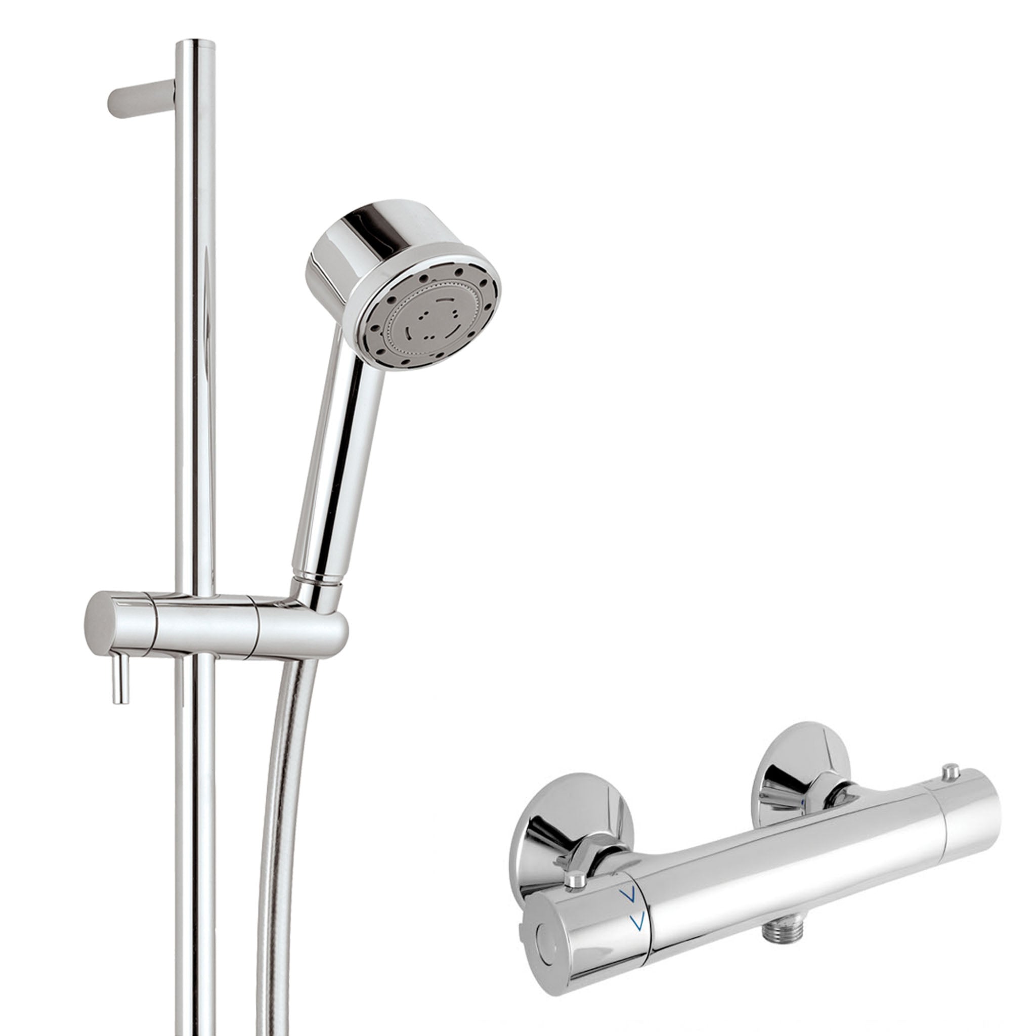 JTP Techno Slide Rail Shower Kit With Thermostatic Bar Shower Valve