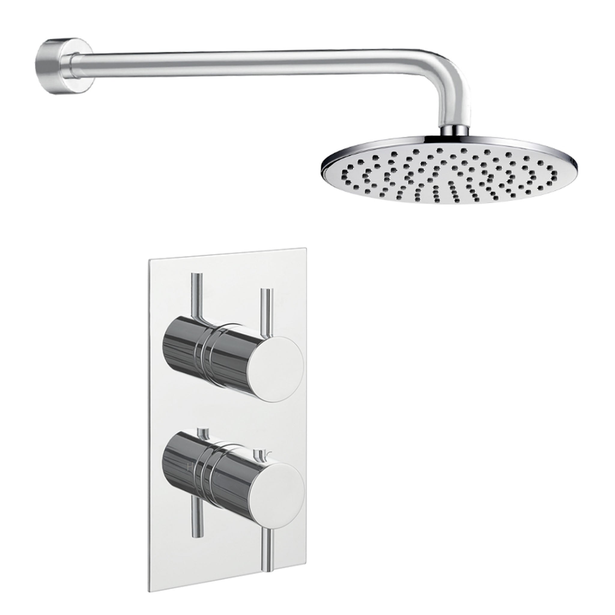 JTP Florence Thermostatic Concealed Single Function Shower Valve & Head