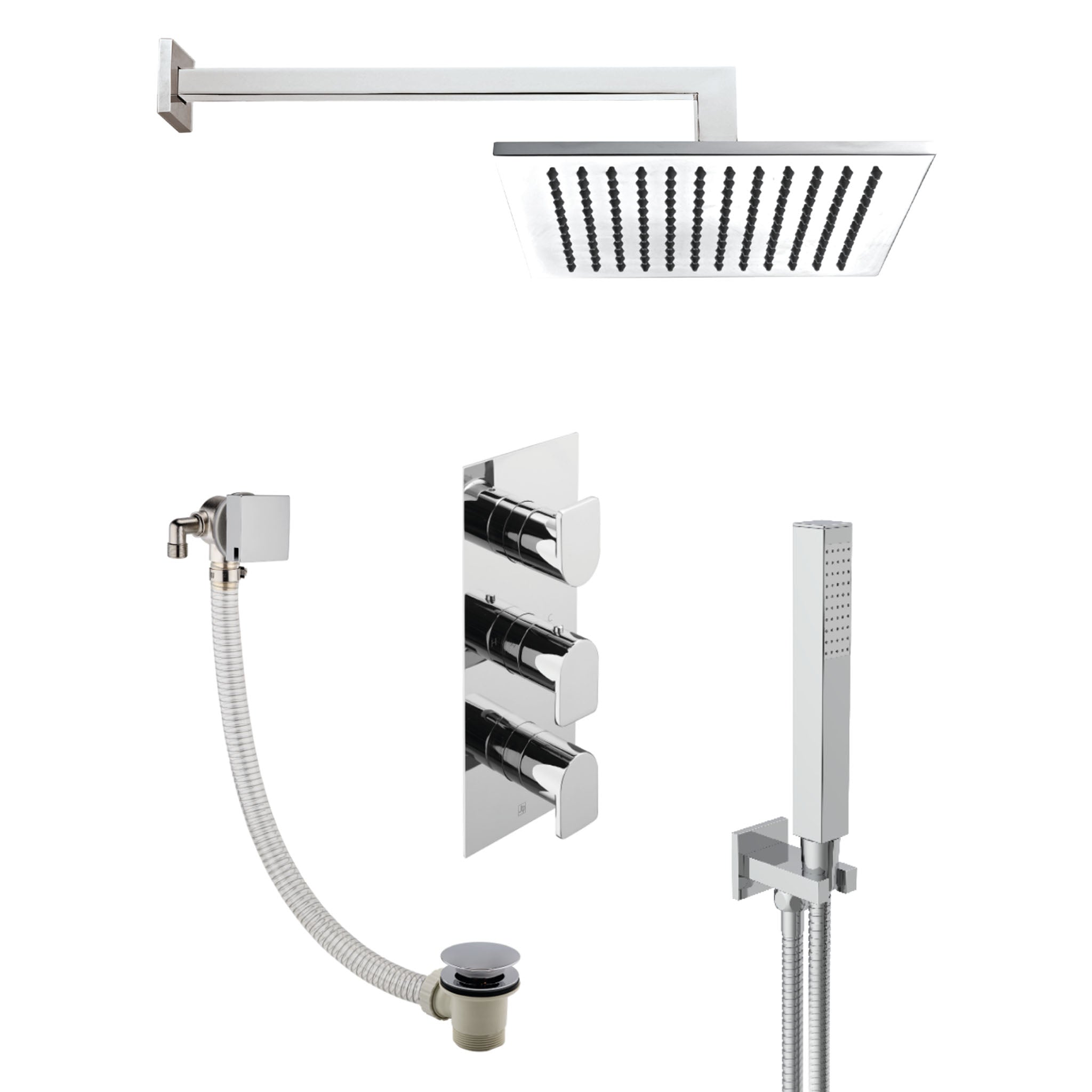 JTP Form Square 3 Control Thermostatic Shower Kit