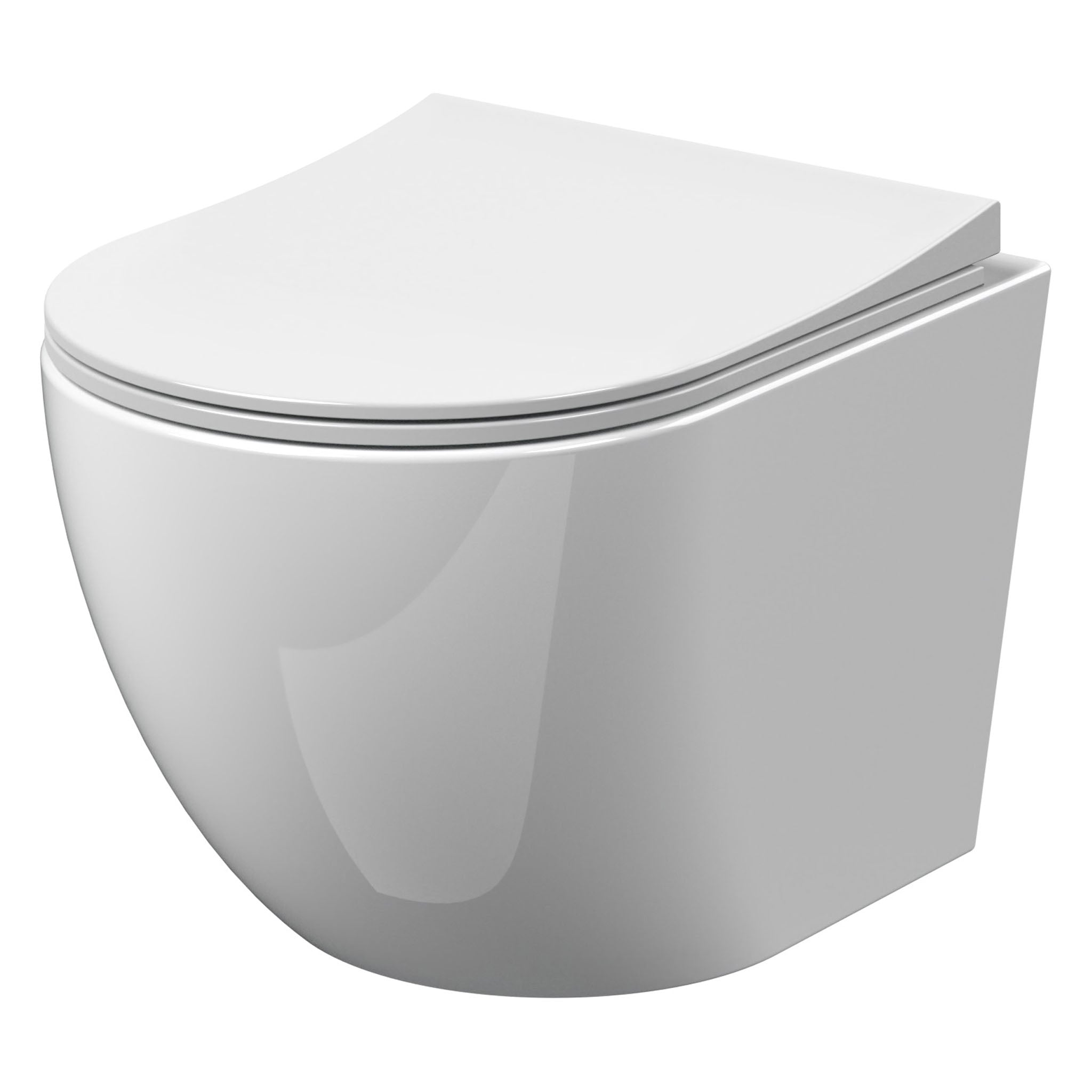 BC Designs Round Rimless Wall Hung WC Pan & Seat