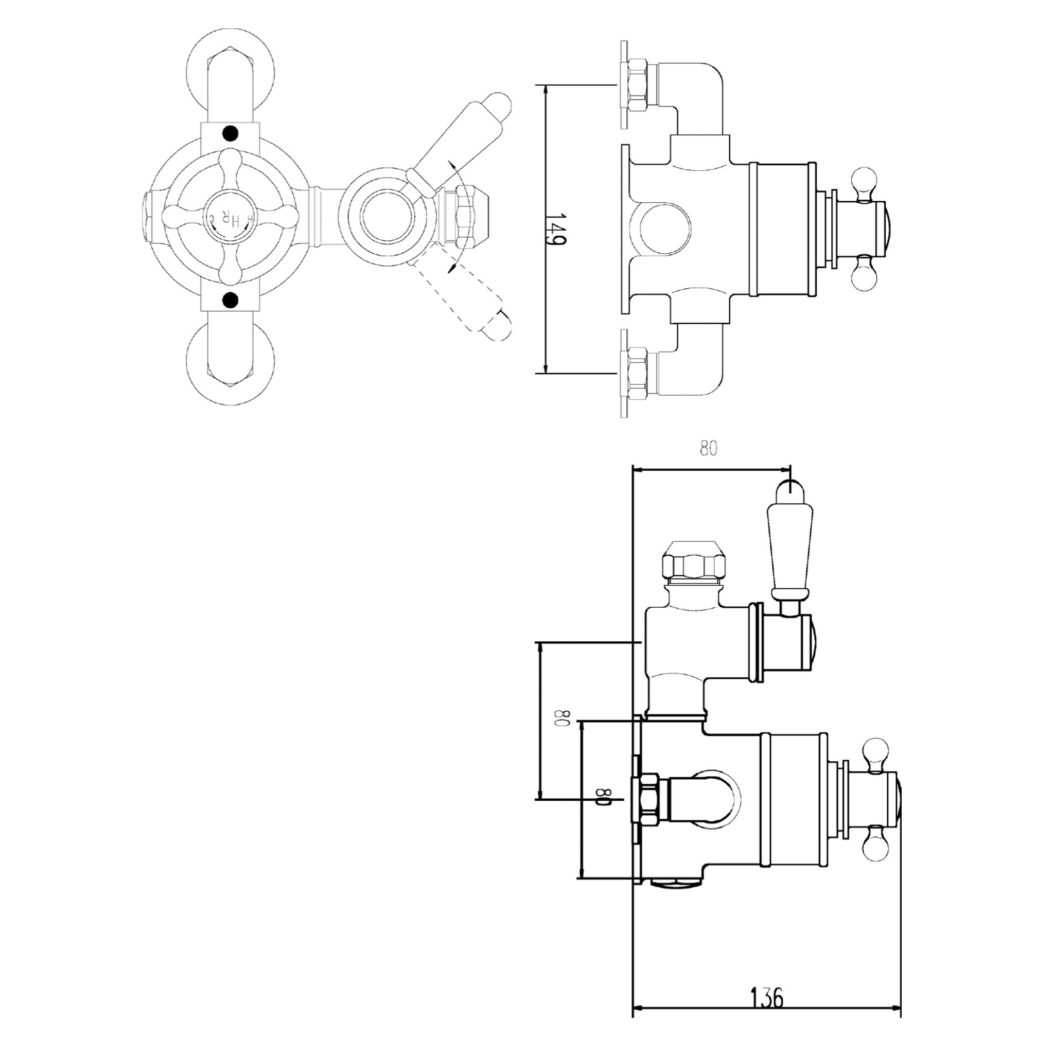 BC Designs Victrion Twin Exposed Shower Valve