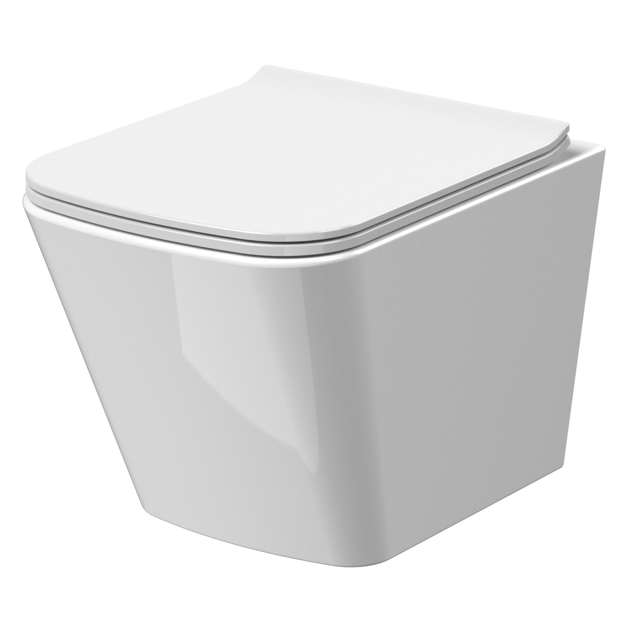 BC Designs Square Rimless Wall Hung WC Pan & Seat