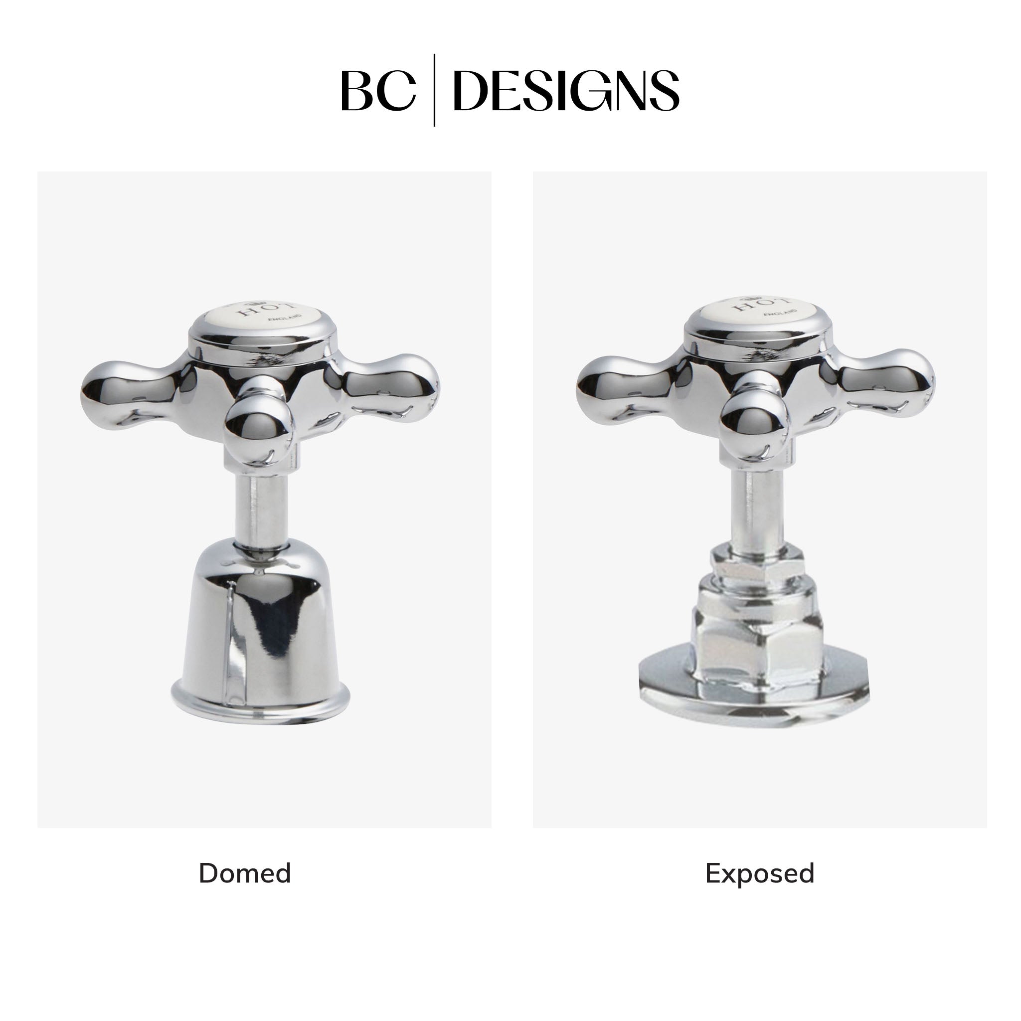 BC Designs Victrion Crosshead Bath Pillar Taps (Pair)