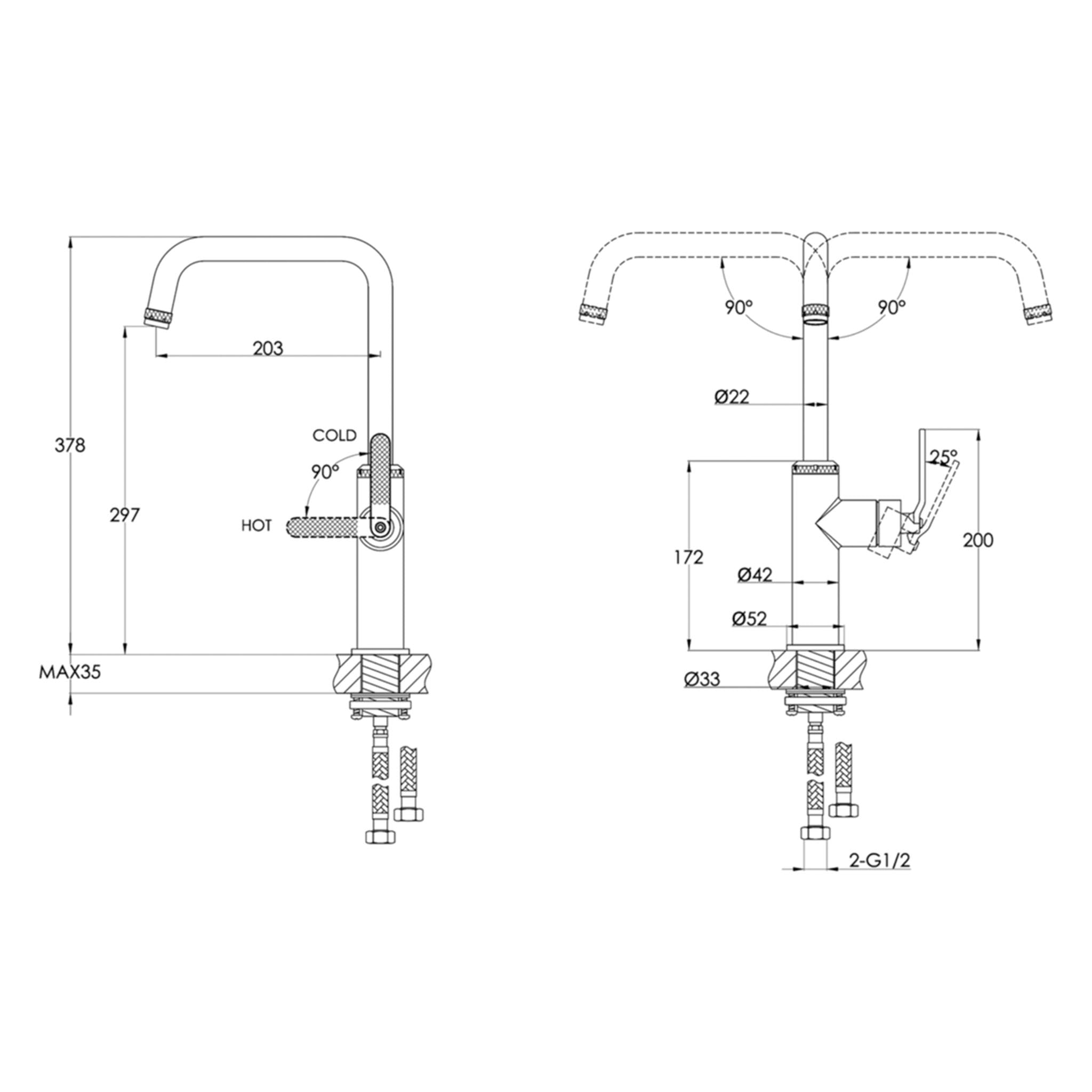 JTP Decor Single Lever Kitchen Sink Mixer Tap