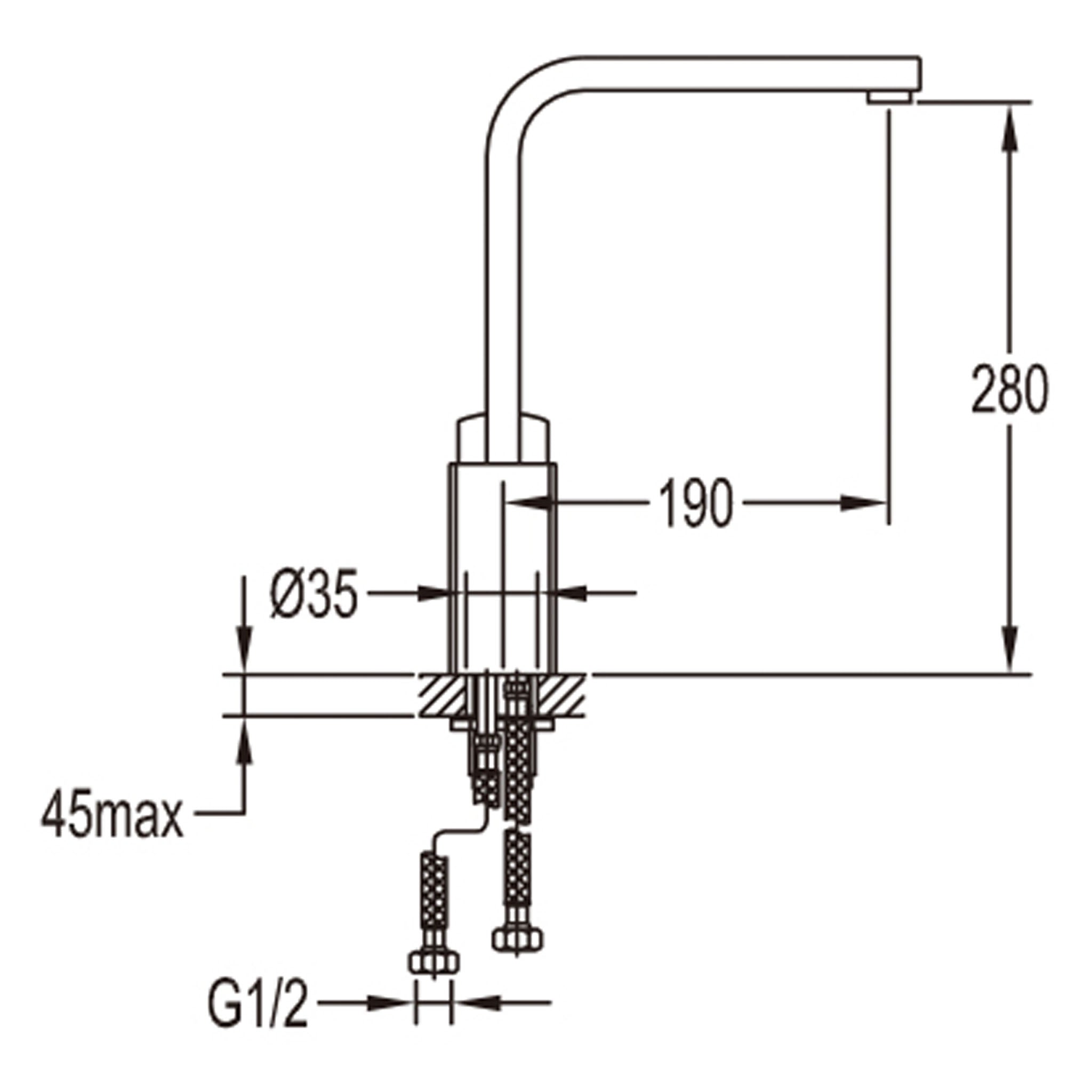 Flova Dekka Swivel Spout Single Lever Kitchen Mixer Tap