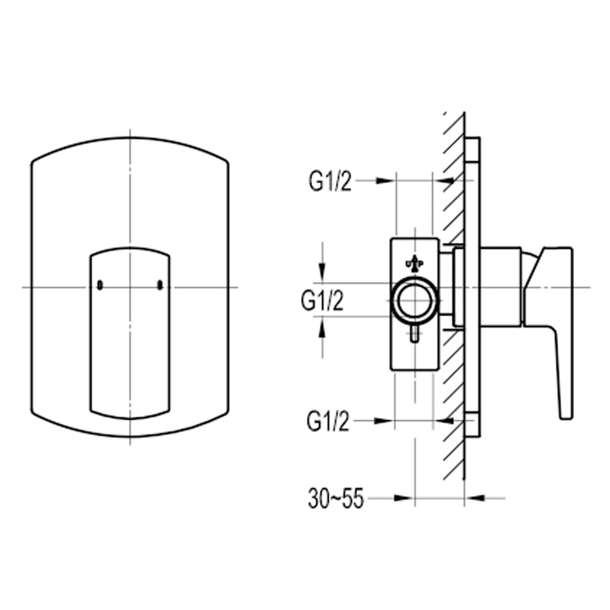 Flova Dekka Concealed Single Outlet Manual Shower Mixer