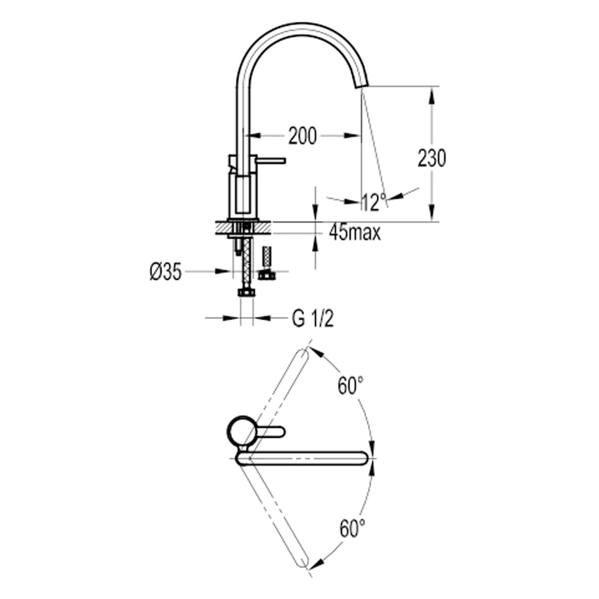 Flova Essence Swivel Spout Single Lever Kitchen Mixer Tap