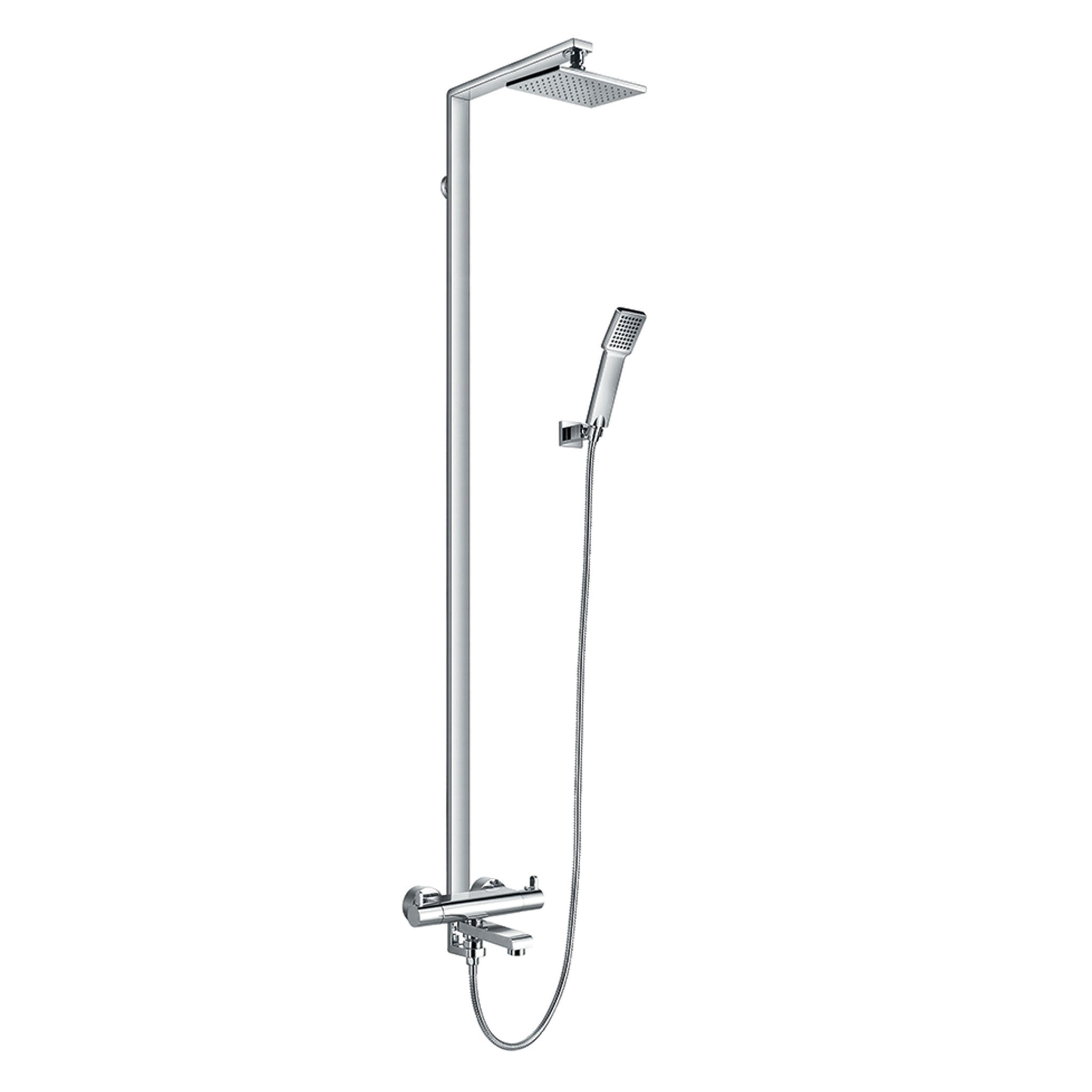 Flova Essence Exposed Thermostatic Shower Column & Bath Spout