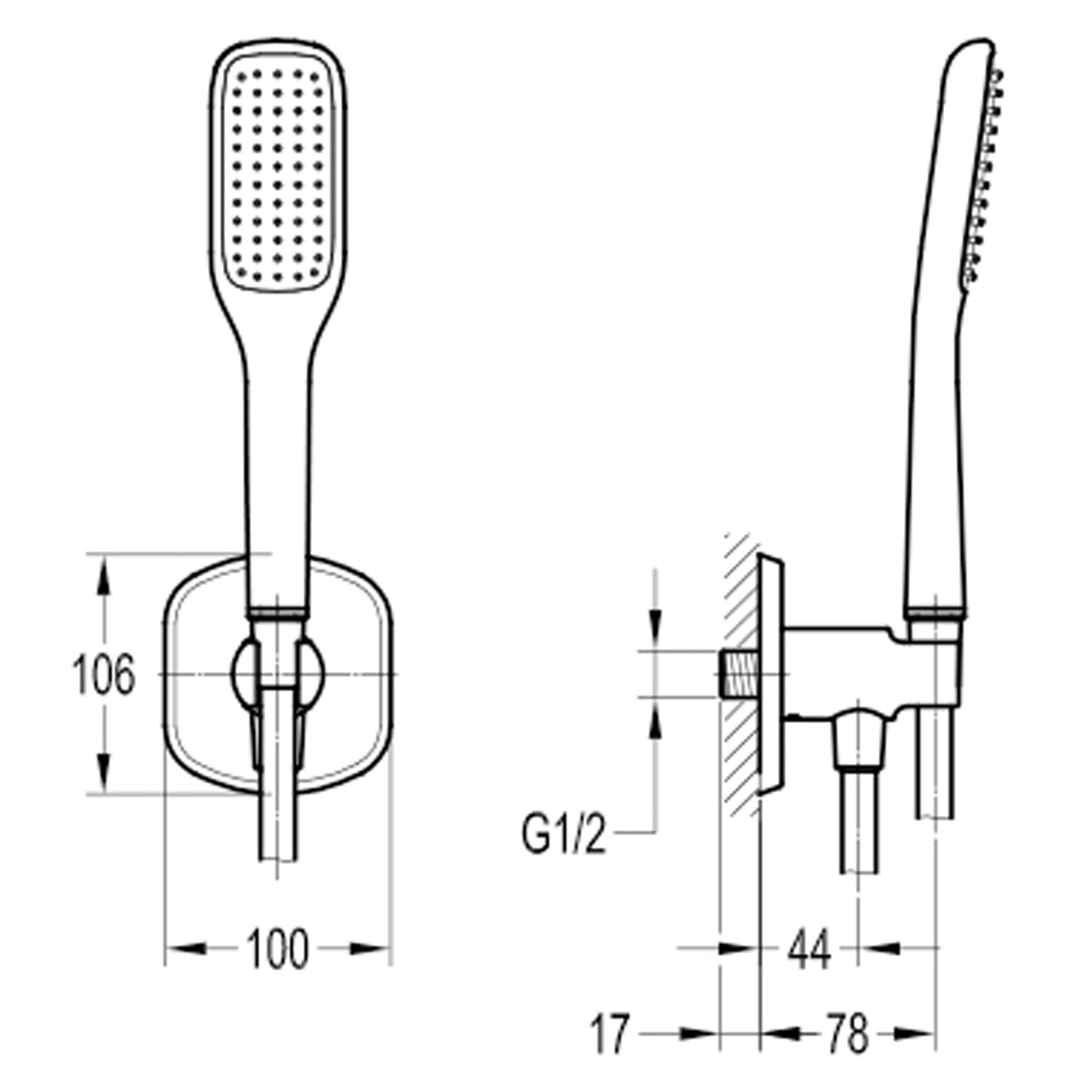 Flova Fusion Handshower Kit With Integral Wall Outlet