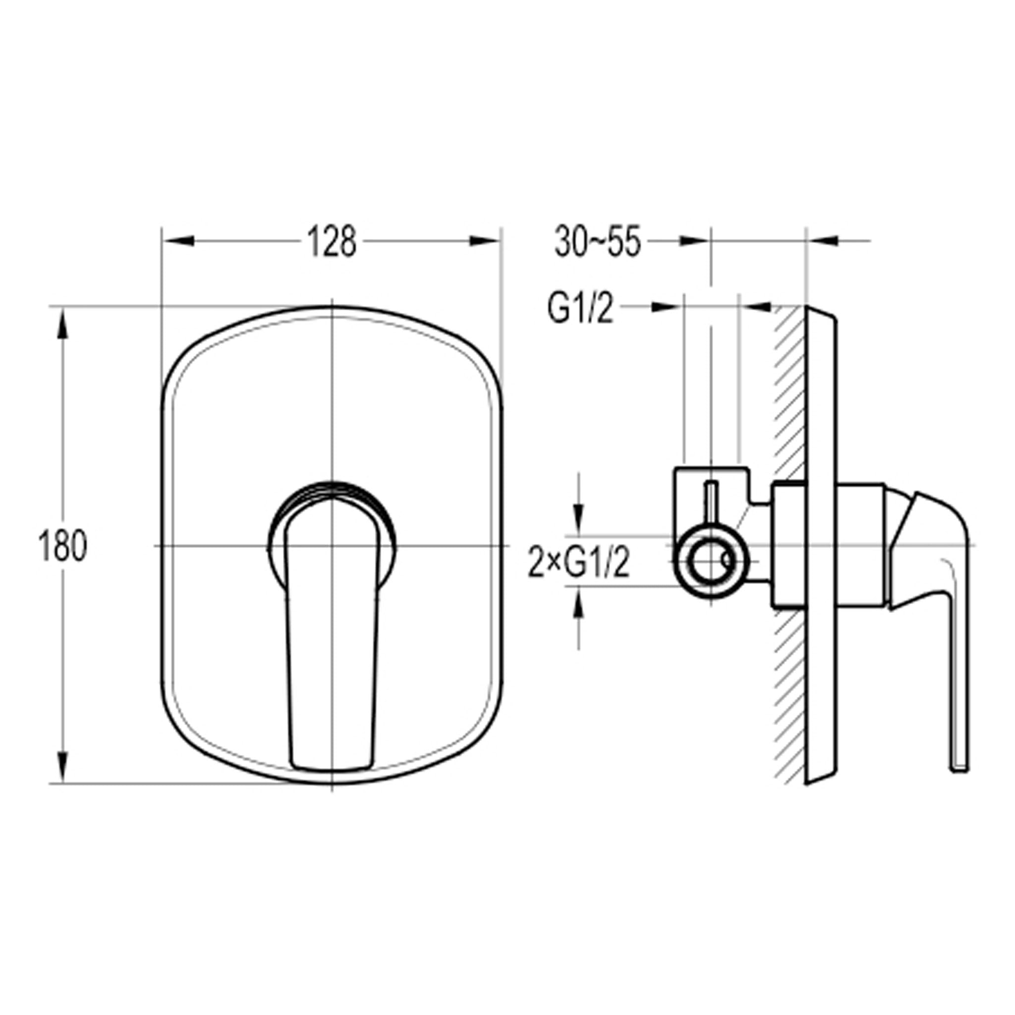 Flova Fusion Concealed Single Outlet Manual Shower Mixer