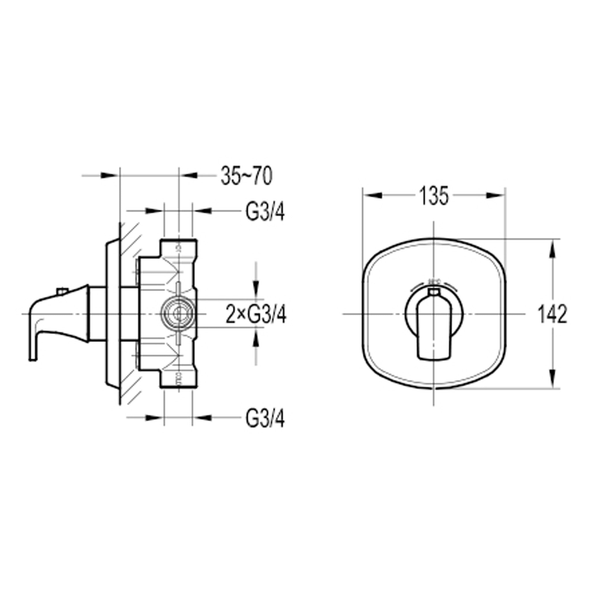 Flova Fusion Concealed Thermostatic Mixer Shower Valve