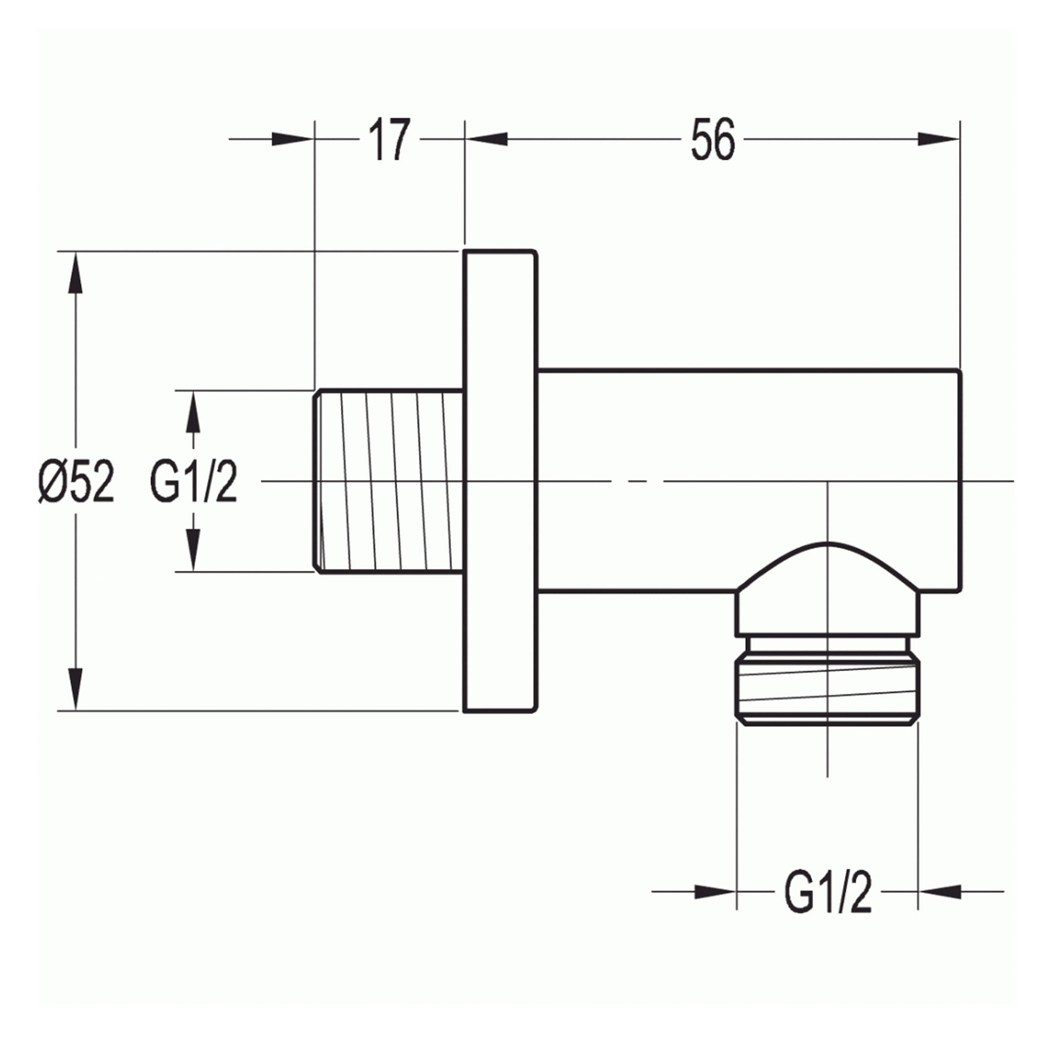 Flova Levo Round Wall Outlet Elbow