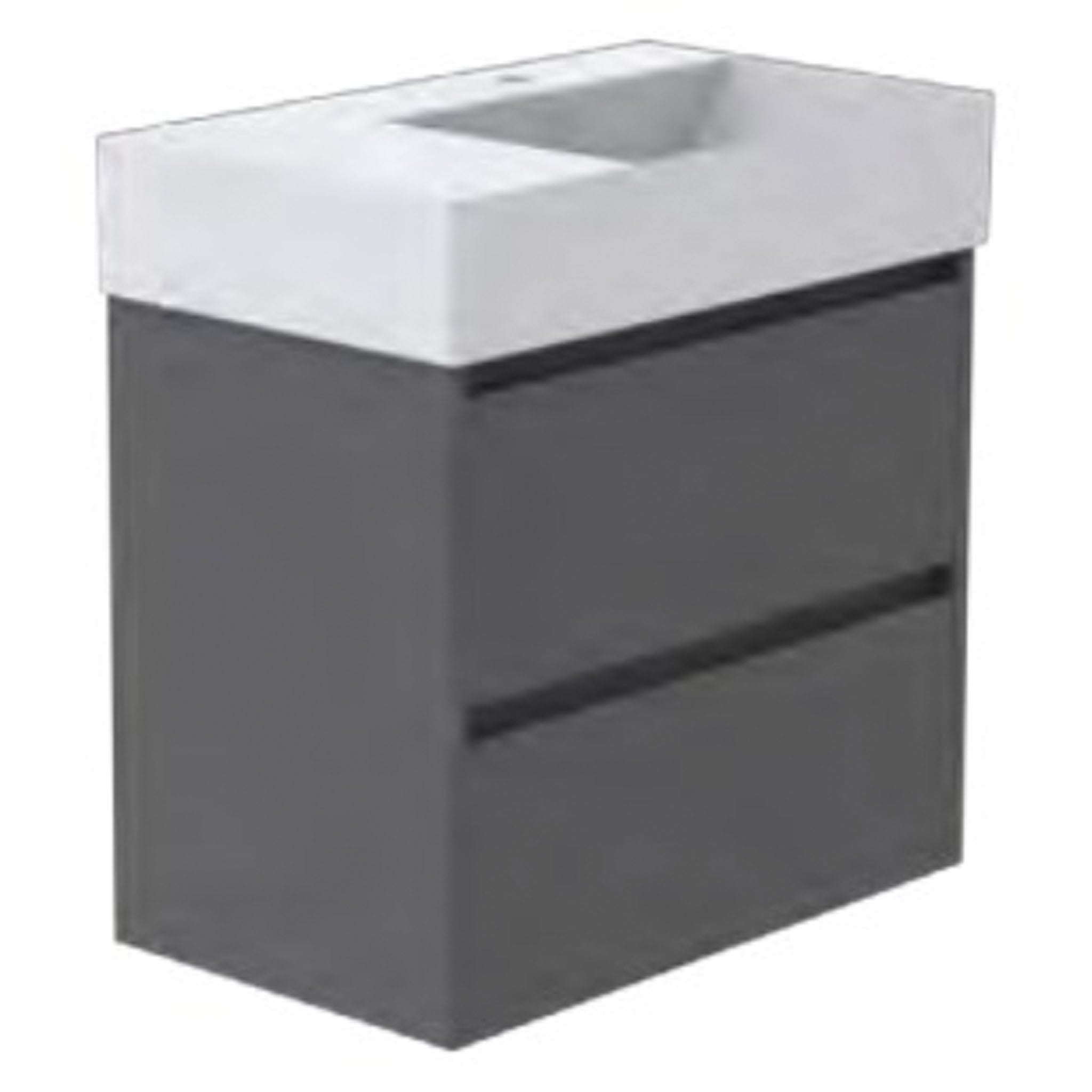 GSI Kube X Bevel 60 x 47 2 Drawer Vanity Unit Left Hand Ledge