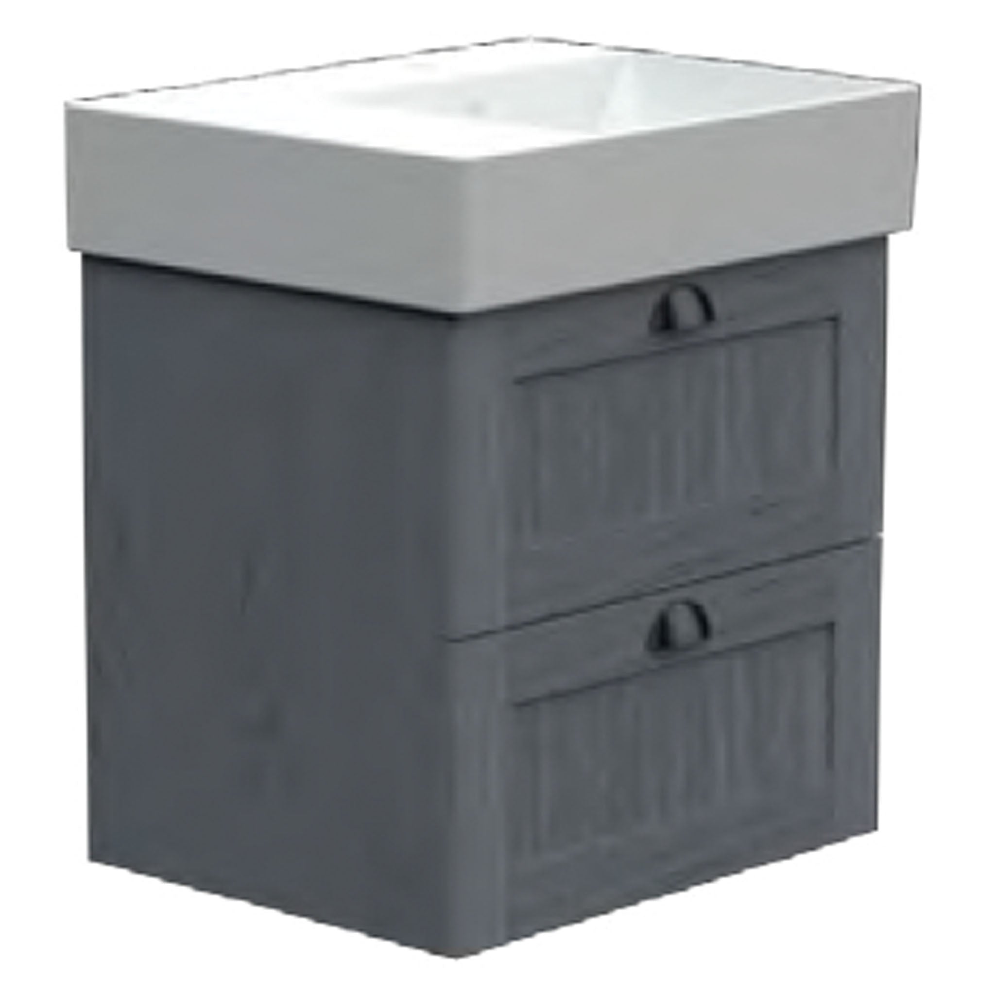 GSI Kube X Shaker 60 x 47 2 Drawer Vanity Unit Left Hand Ledge