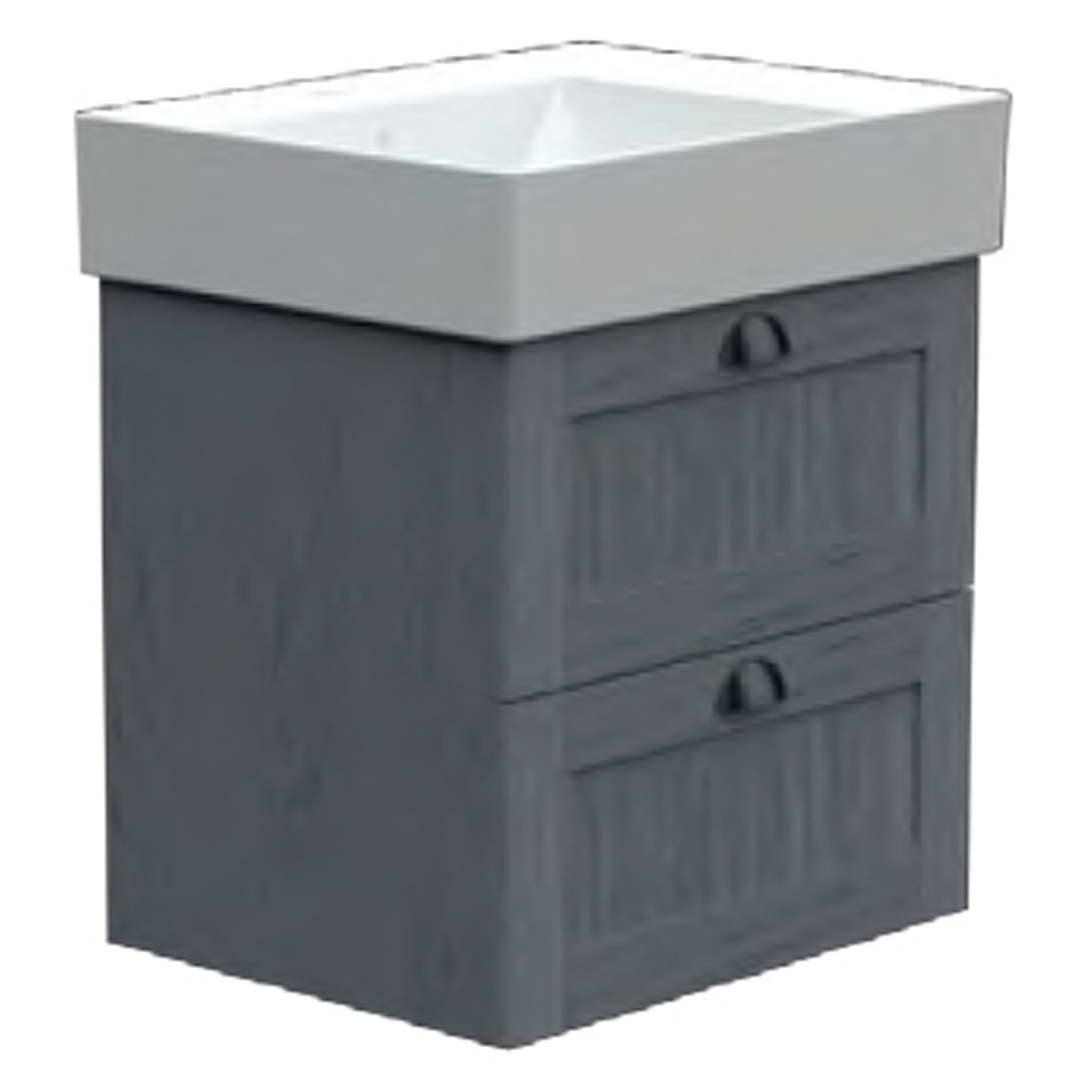 GSI Kube X Shaker 60 x 47 2 Drawer Vanity Unit Right Hand Ledge