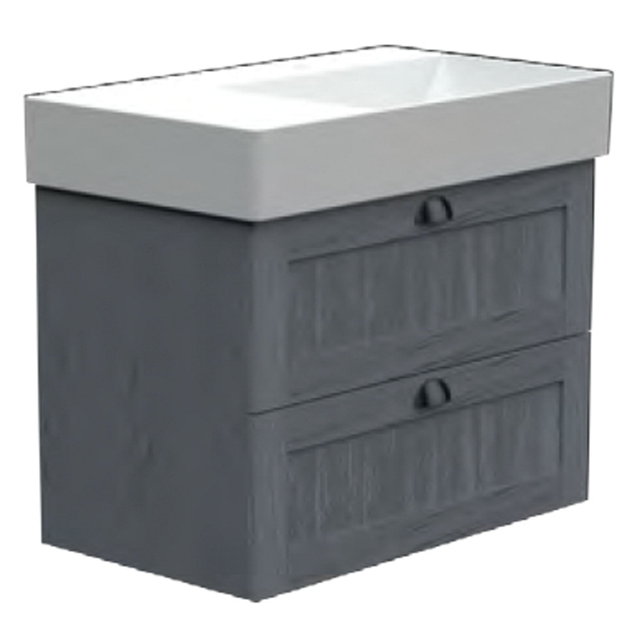 GSI Kube X Shaker 80 x 47 2 Drawer Vanity Unit Left Hand Ledge