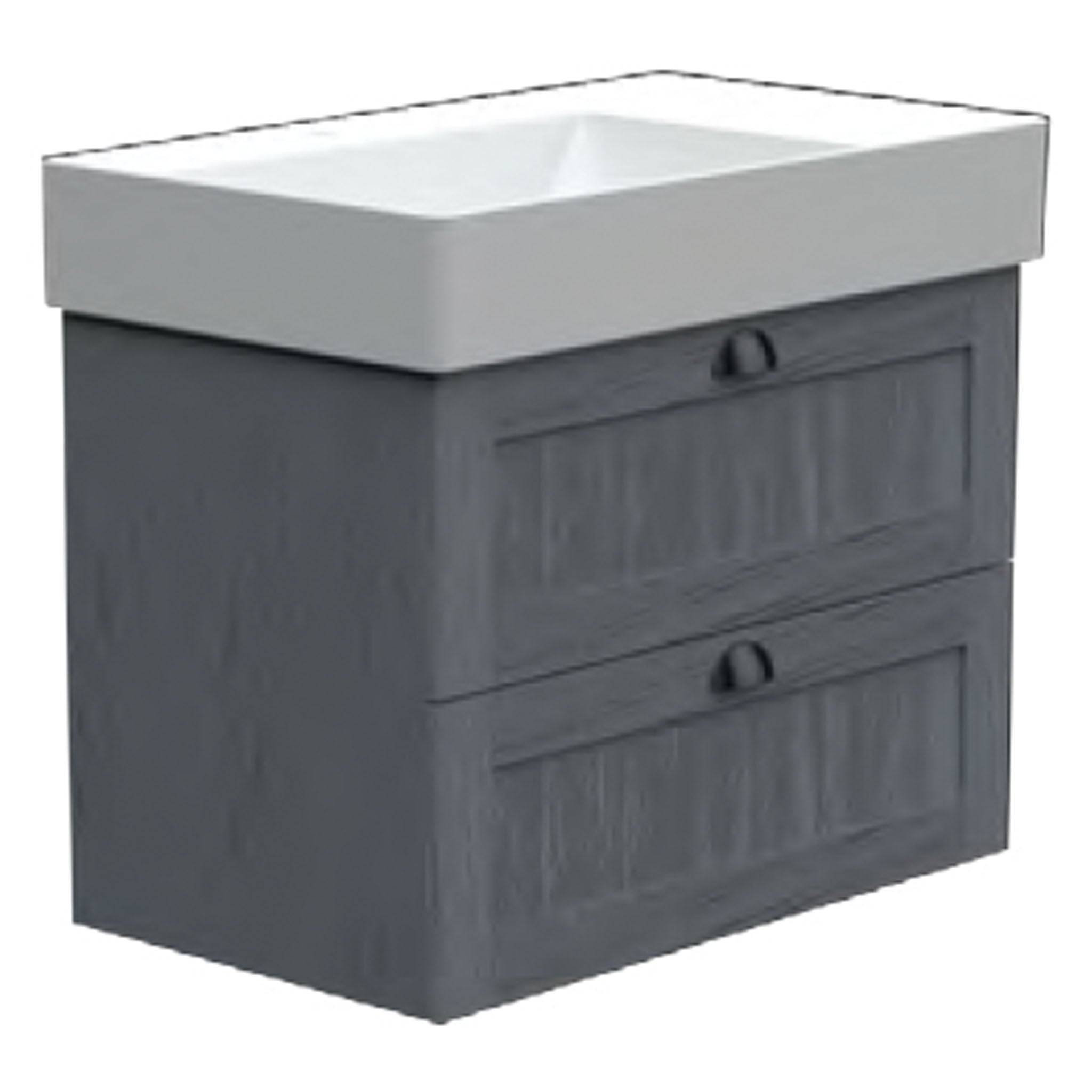 GSI Kube X Shaker 80 x 47 2 Drawer Vanity Unit Right Hand Ledge