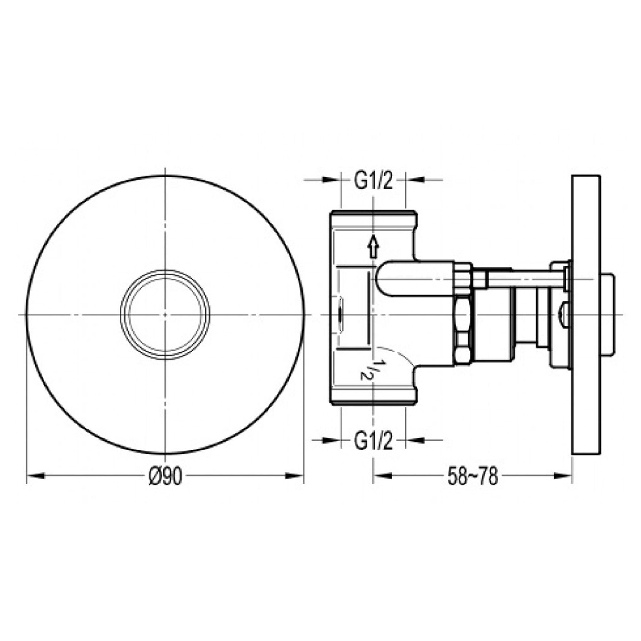 Flova Spring GoClick Concealed On/Off Shower Valve With Flow Control Round Plate