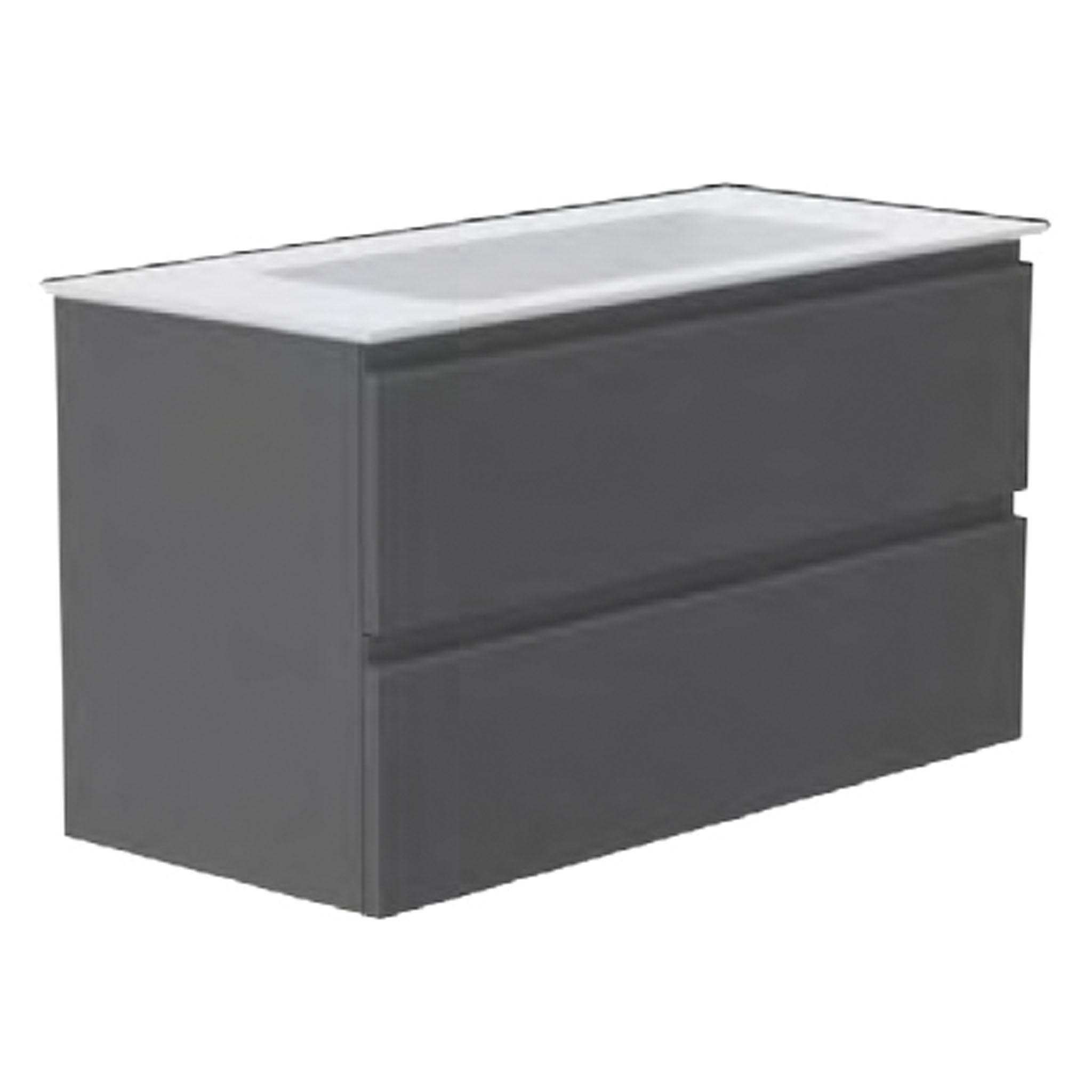 GSI Pura Ribbed 102 x 46 2 Drawer Vanity Unit