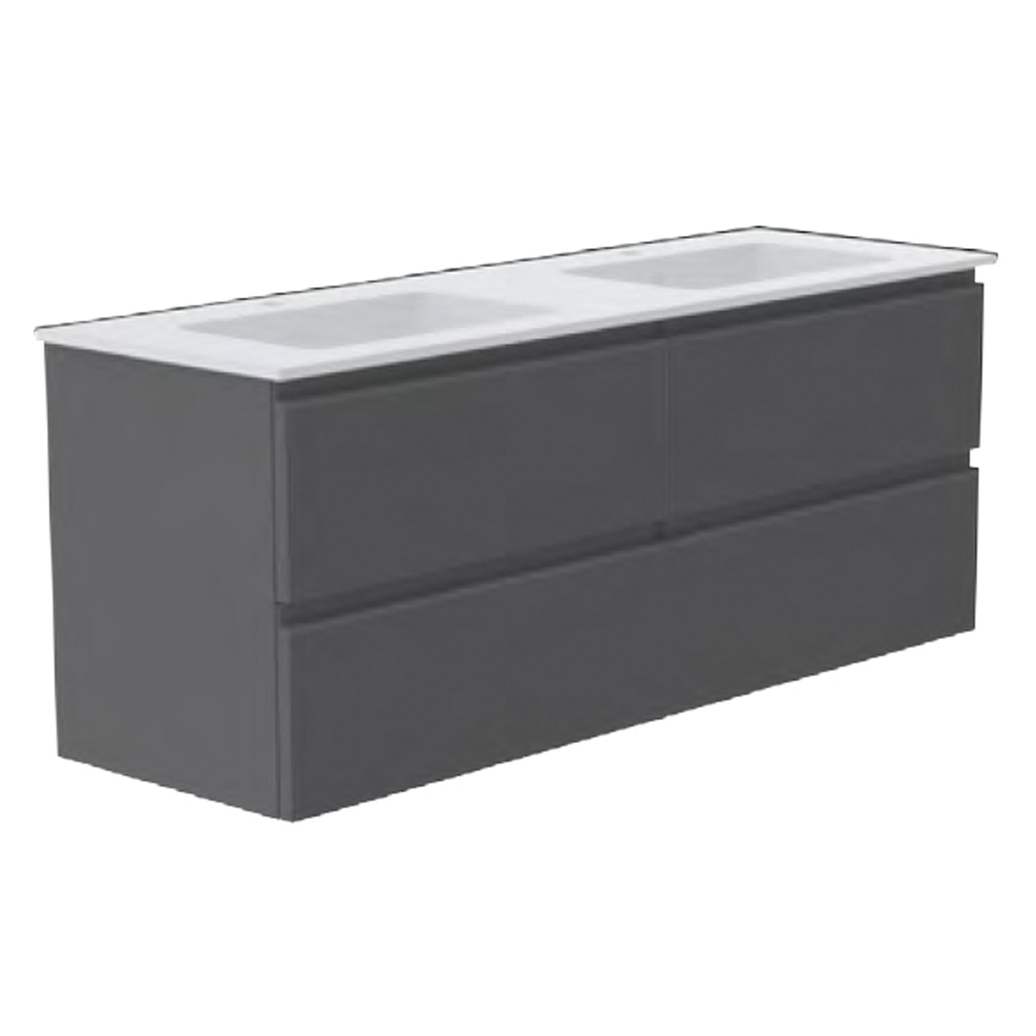 GSI Pura Ribbed 142 x 46 4 Drawers Vanity Unit