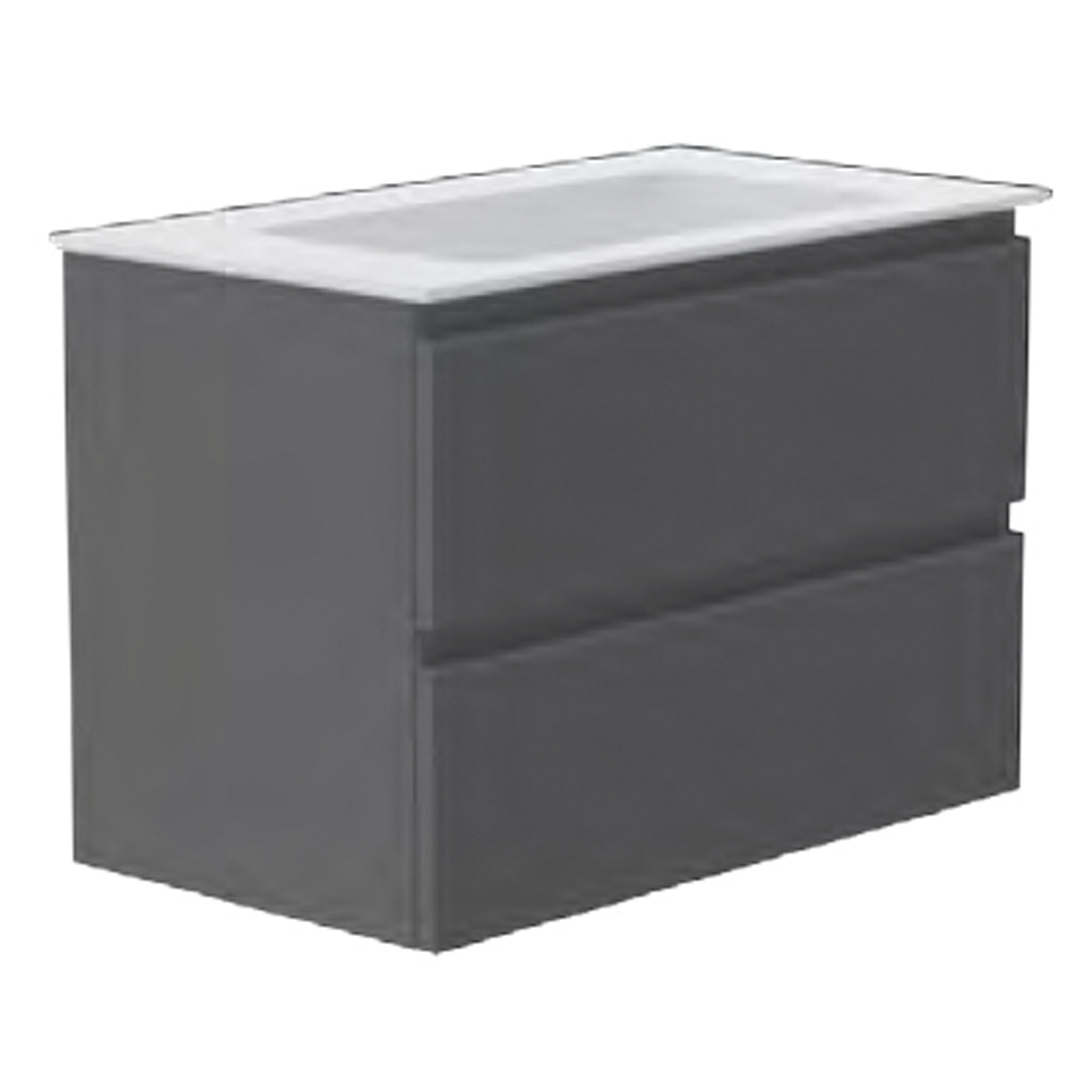 GSI Pura Ribbed 82 x 46 2 Drawer Vanity Unit