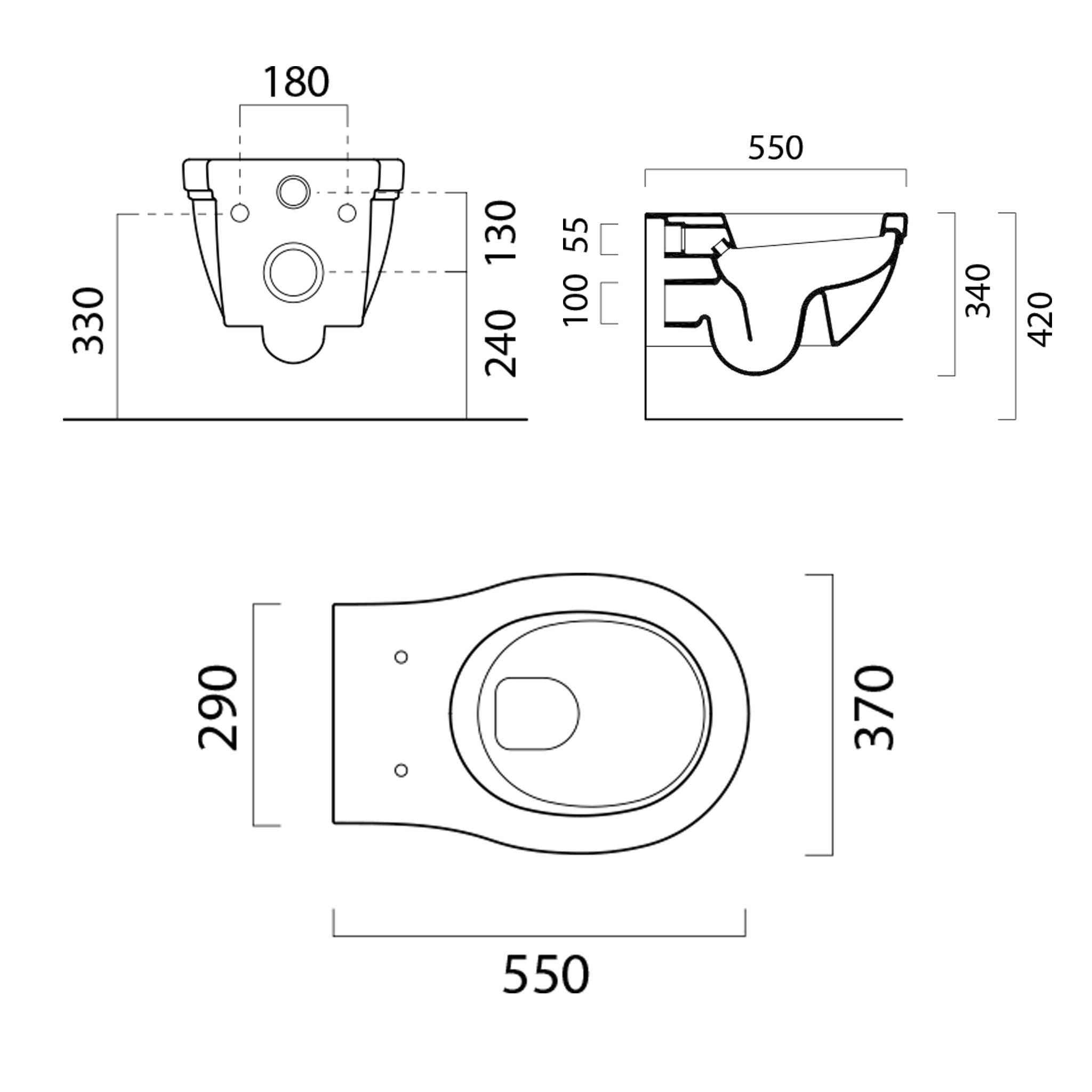 GSI Classic 55 Wall Hung WC Pan (Without Seat)