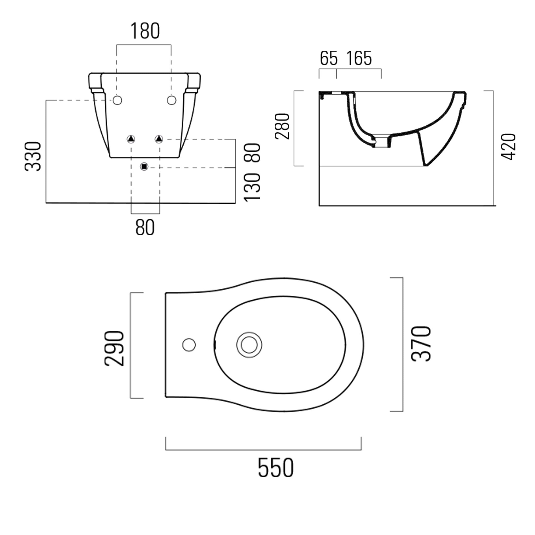 GSI Classic 55 Wall Hung Bidet