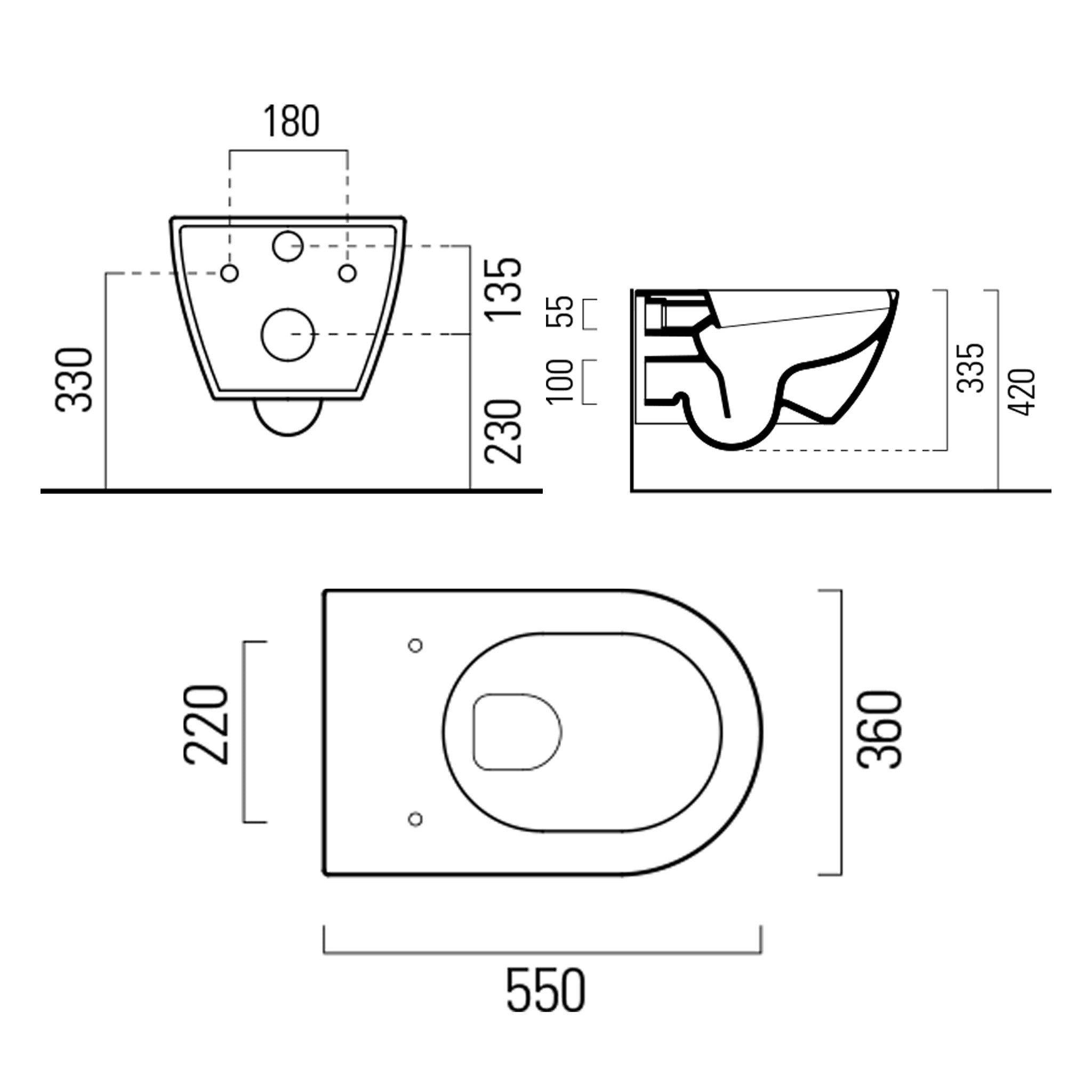 GSI Pura 55/F Wall Hung WC Pan With Swirlflush (Without Seat)